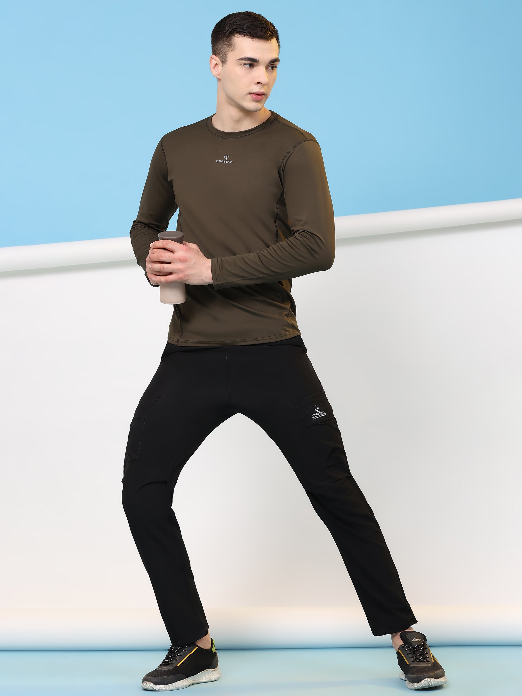 Imported NS Terry Nyloon Lycra 190 GSM Training Track Pants For Men