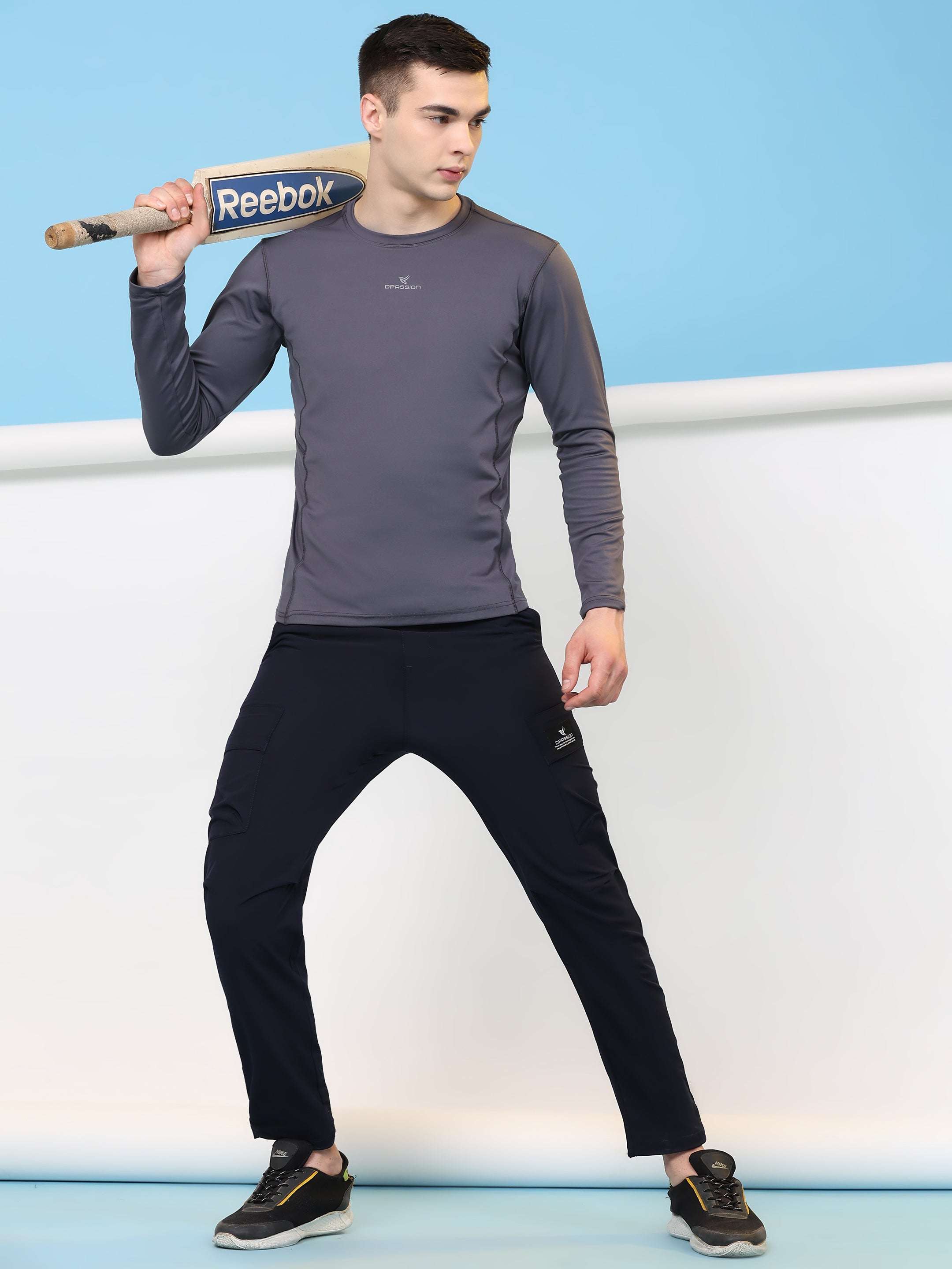 Imported NS Terry Nyloon Lycra 190 GSM Training Track Pants For Men