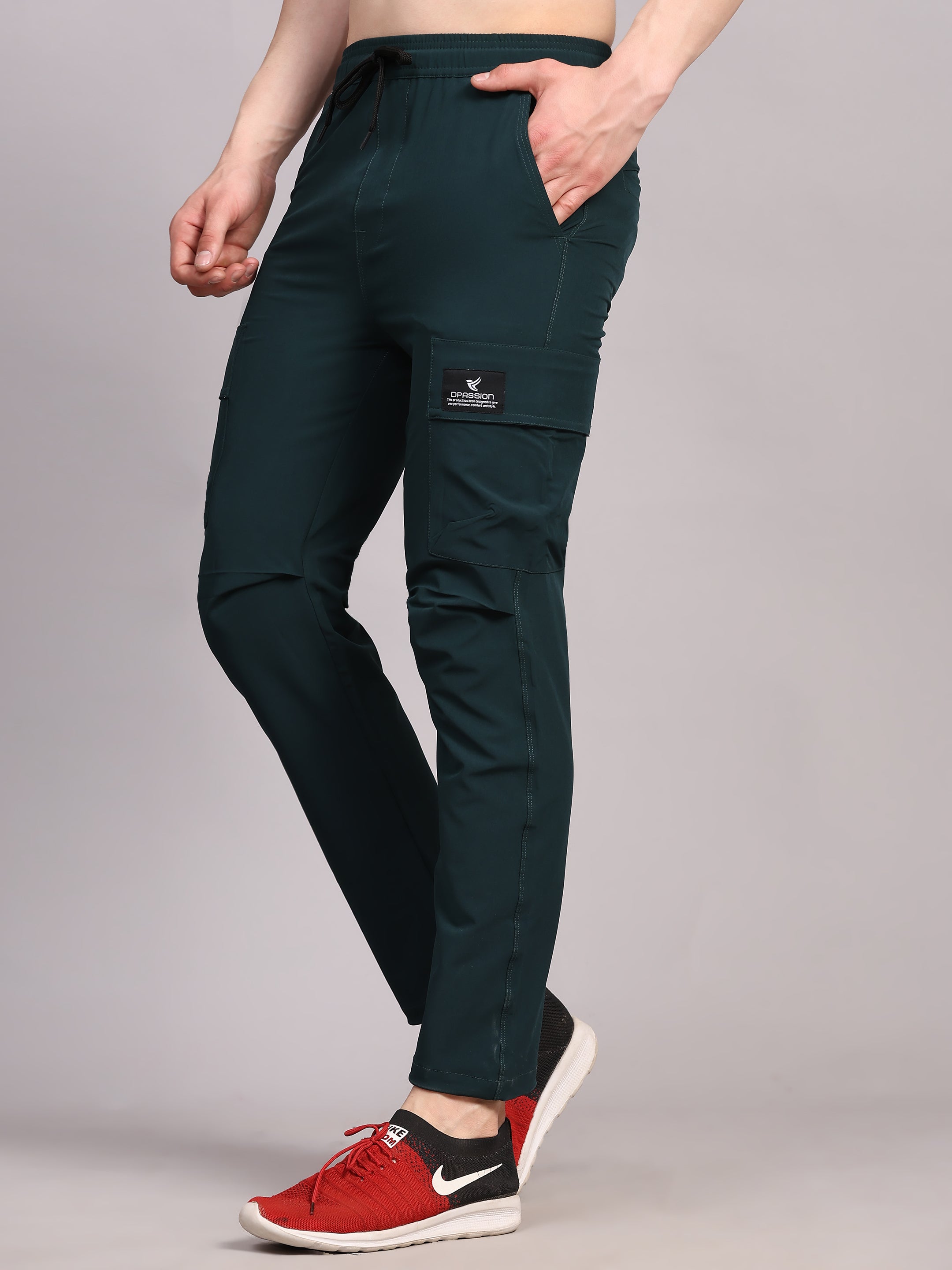 Imported NS Terry Nyloon Lycra 190 GSM Training Track Pants For Men