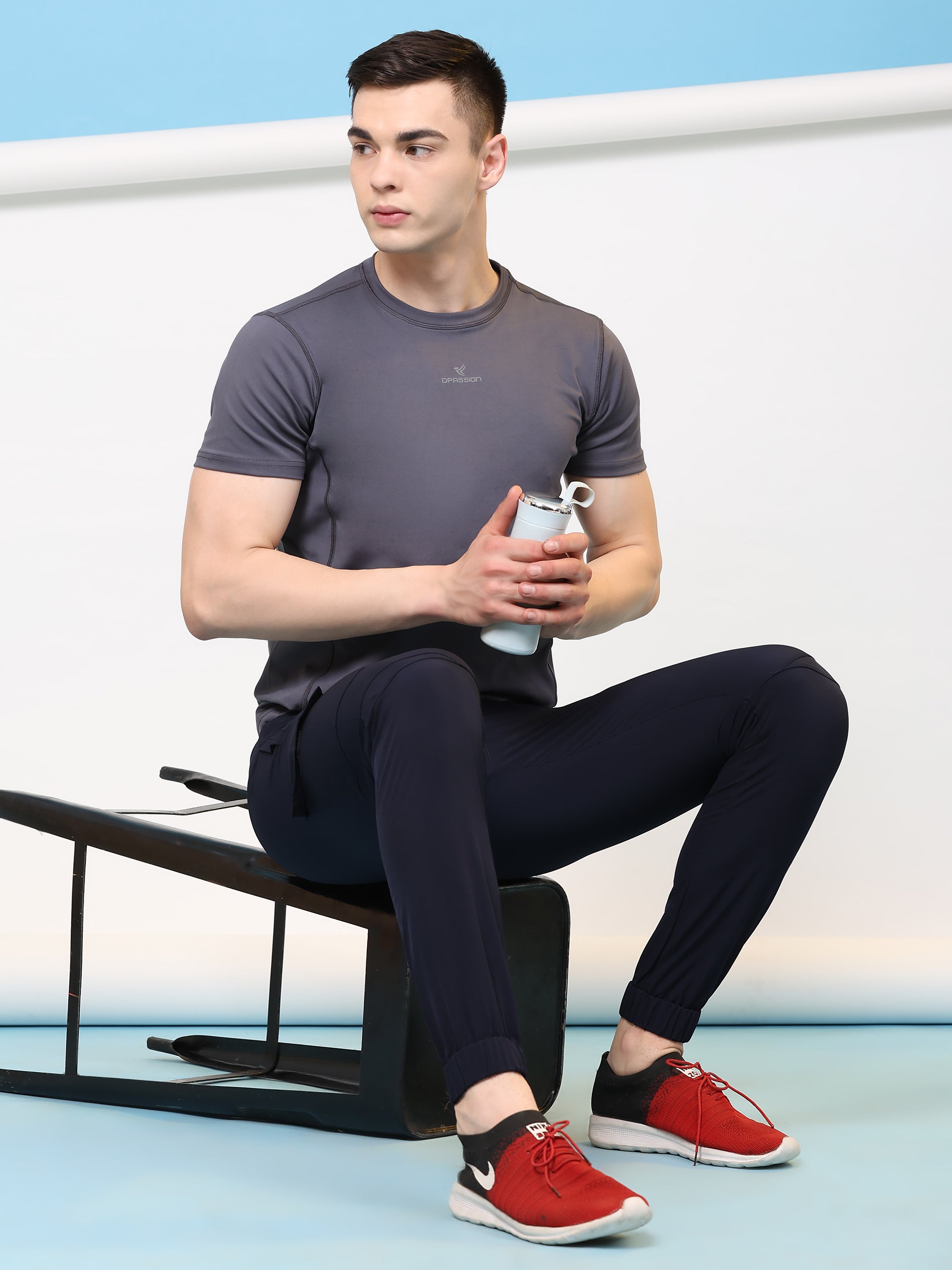 Imported NS Terry Nyloon Lycra 190 GSM Training Track Pants For Men