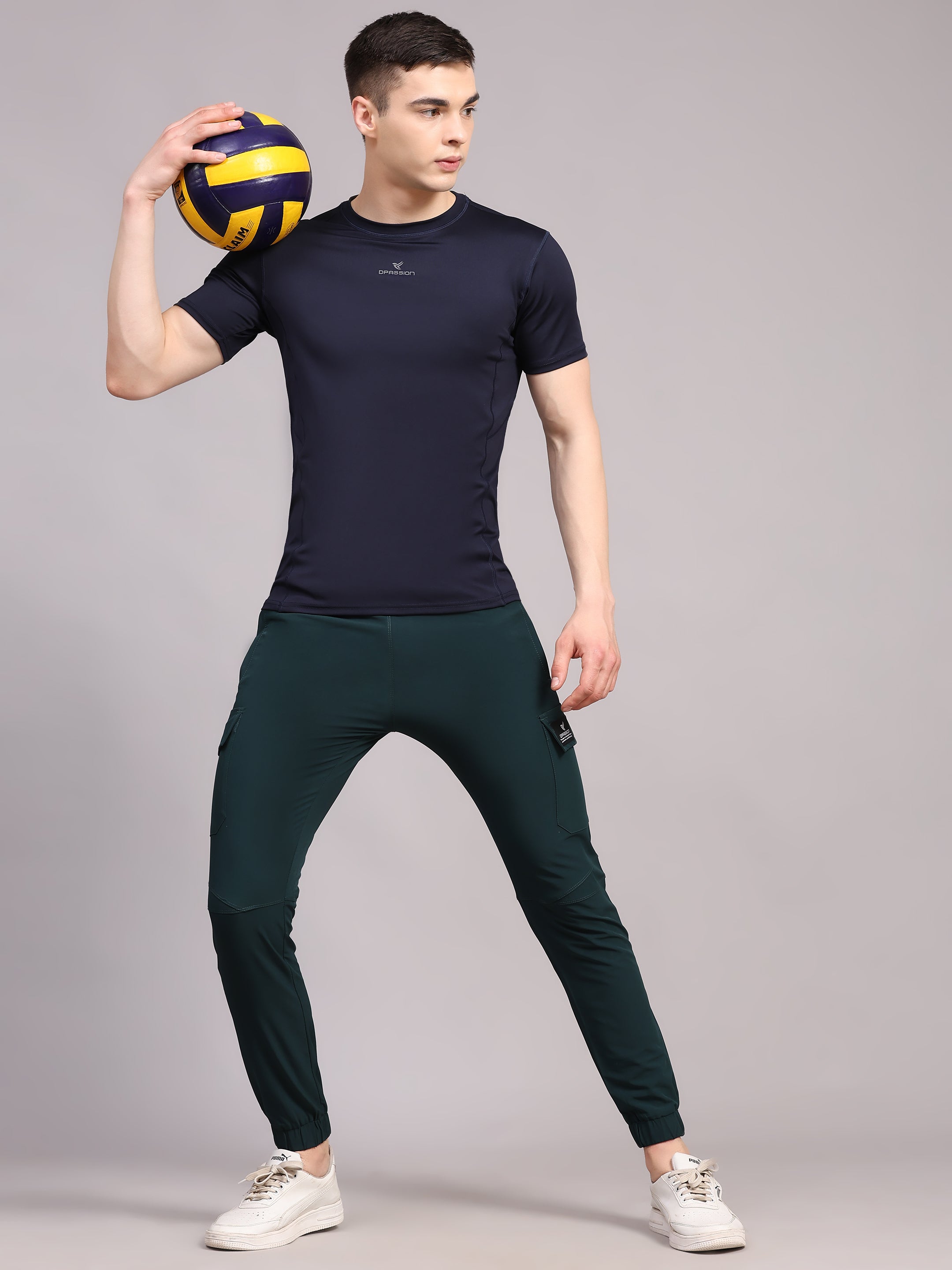 Imported NS Terry Nyloon Lycra 190 GSM Training Track Pants For Men