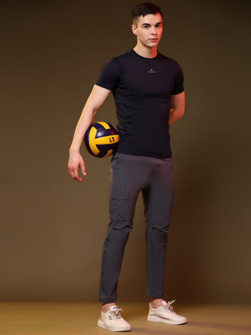 Imported NS Terry Nyloon Lycra 190 GSM Training Track Pants For Men