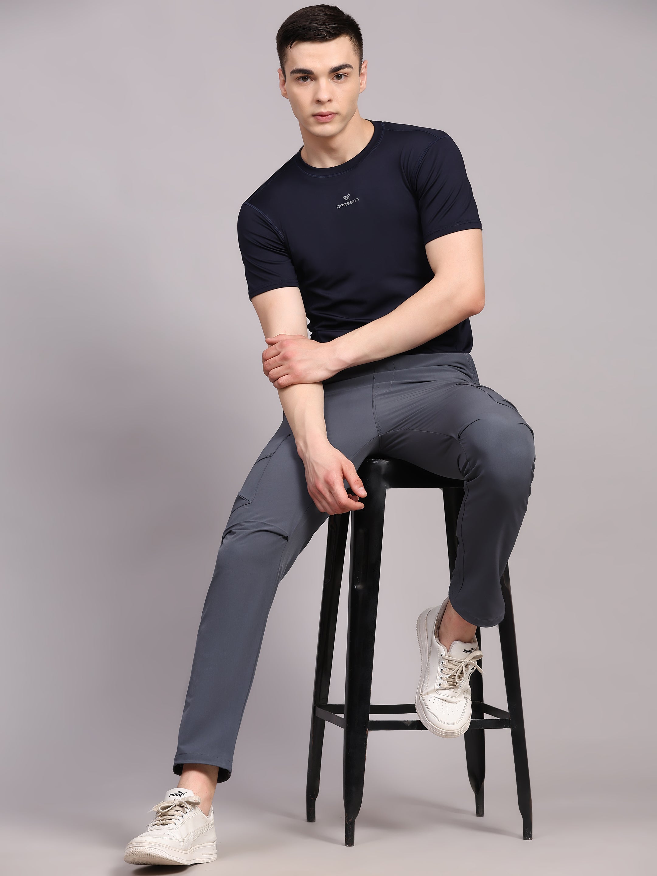 Imported NS Terry Nyloon Lycra 190 GSM Training Track Pants For Men