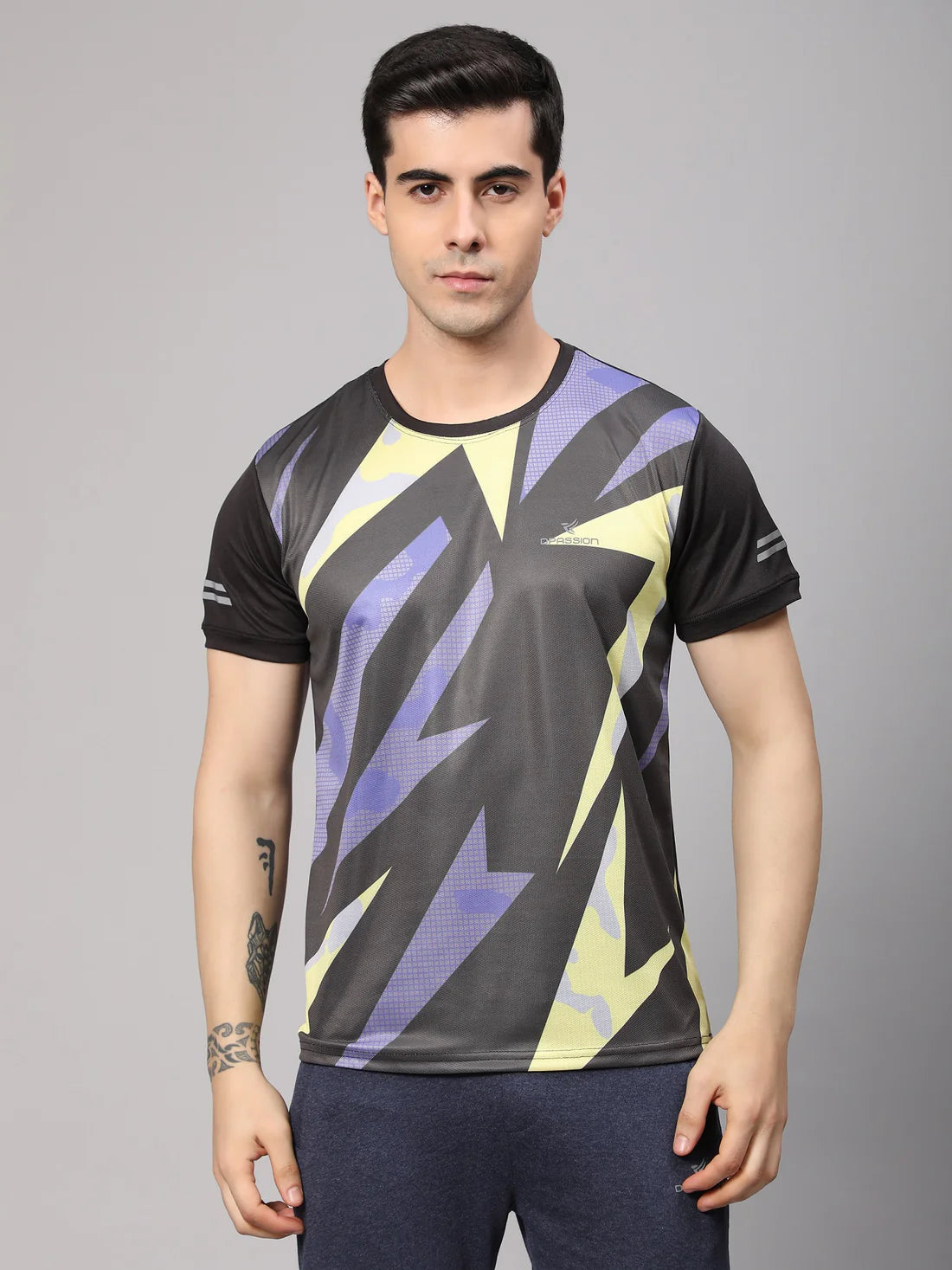 180 GSM Micro PP Men's Training T-Shirt Sublimation Print Multi Color
