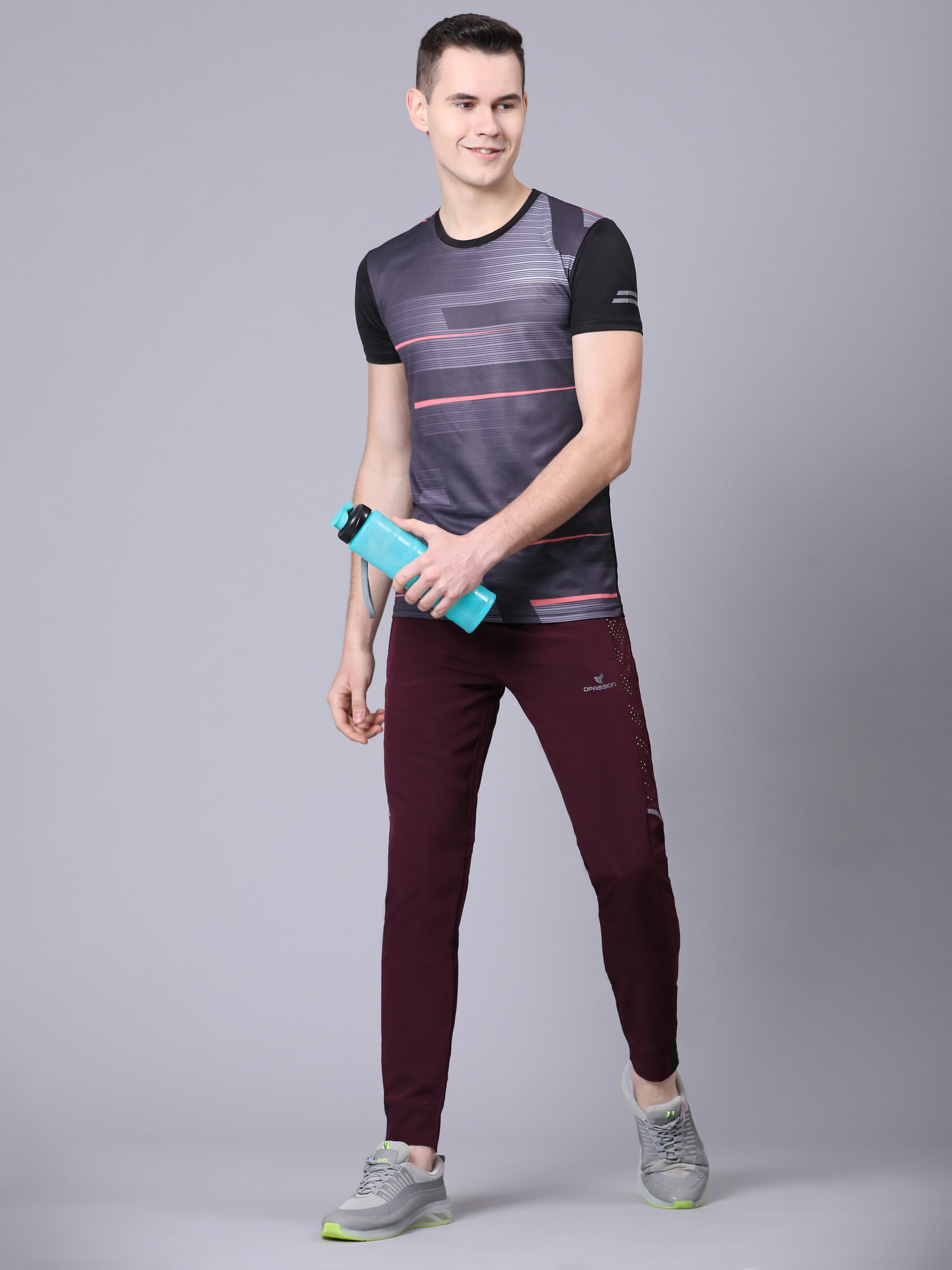Dpassion Men Maroon Tapered Training Trackpants Premium Activewear - Dpassion