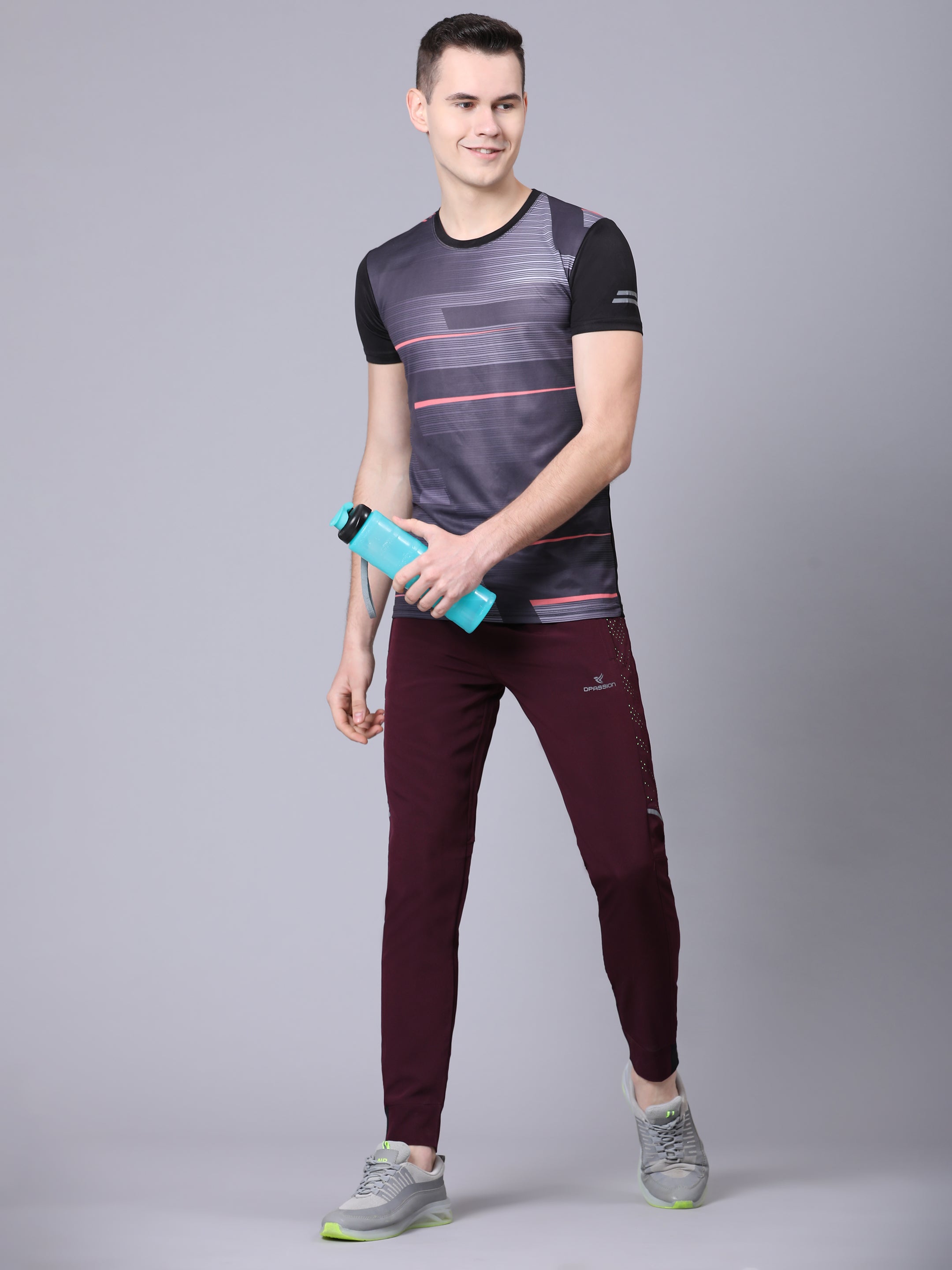 Dpassion Men Maroon Tapered Training Trackpants Premium Activewear - Dpassion