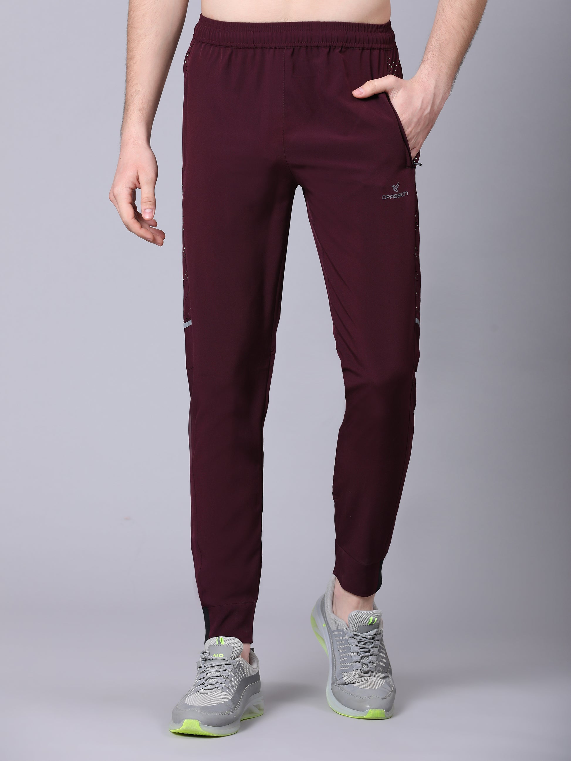 Dpassion Men Maroon Tapered Training Trackpants Premium Activewear - Dpassion