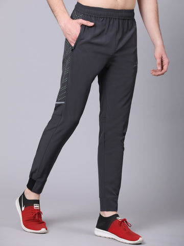 Dpassion Men Grey Tapered Training Trackpants Performance Activewear - Dpassion