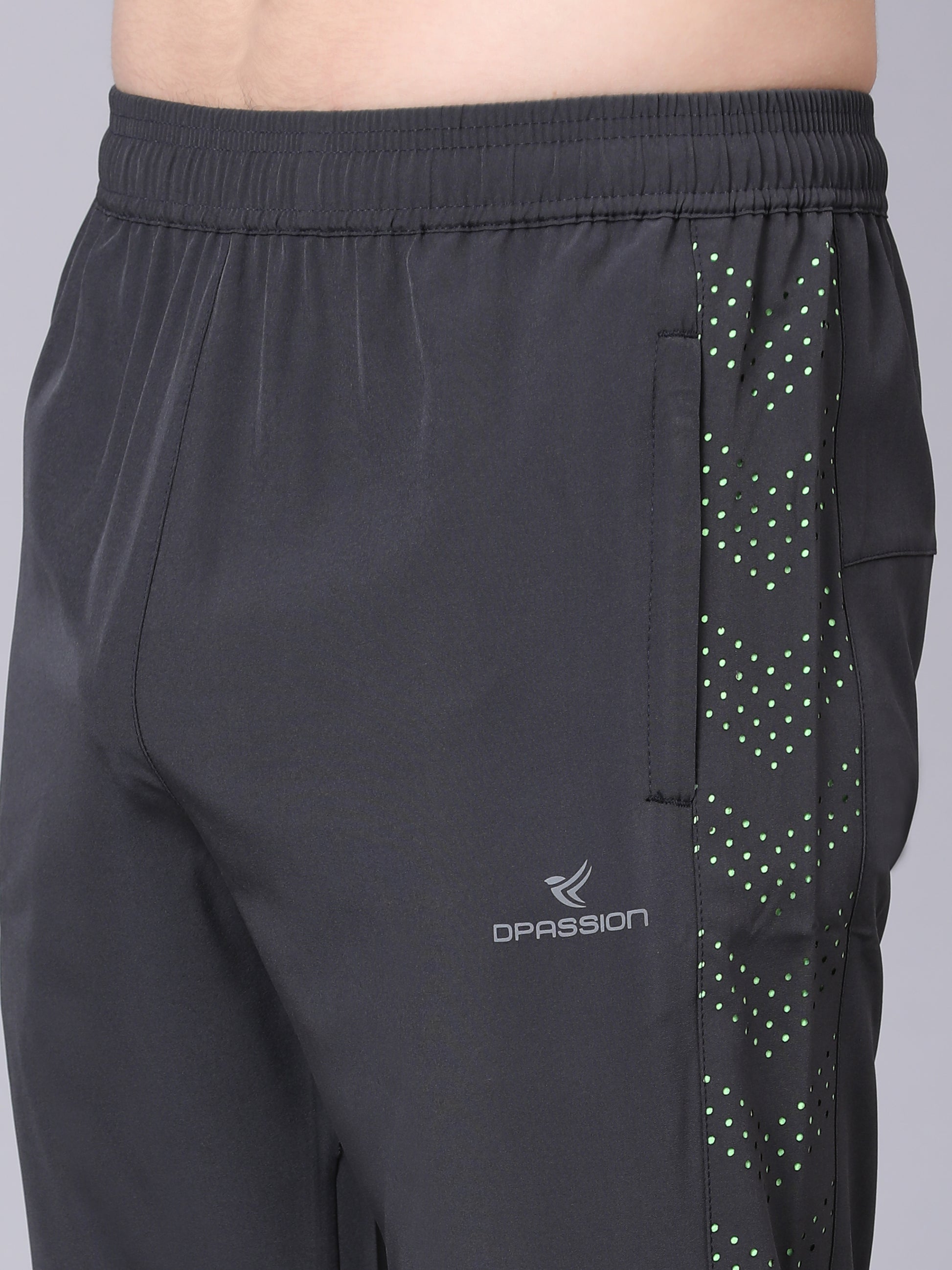 Dpassion Men Grey Tapered Training Trackpants Performance Activewear - Dpassion