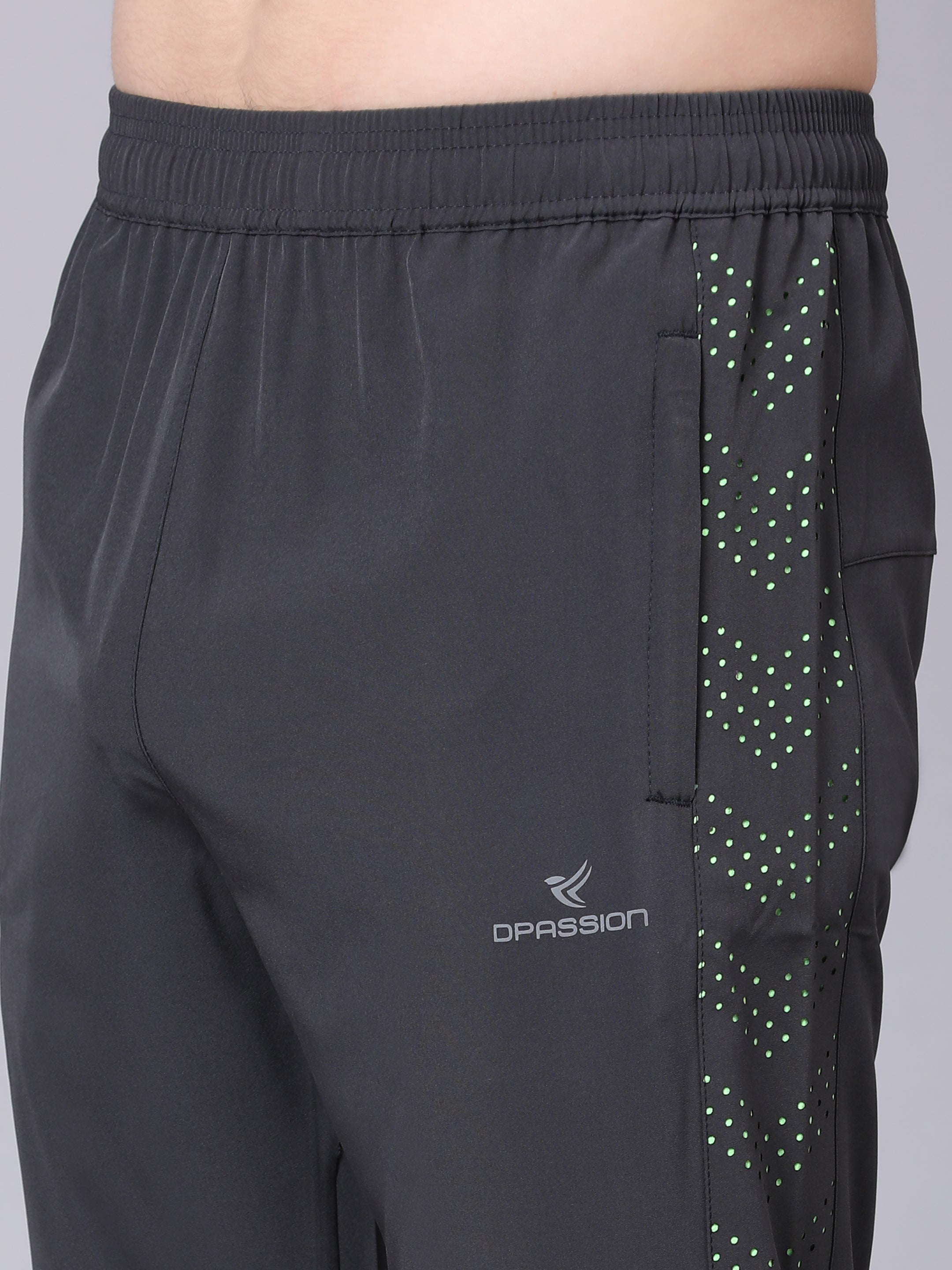 Dpassion Men Grey Tapered Training Trackpants Performance Activewear - Dpassion