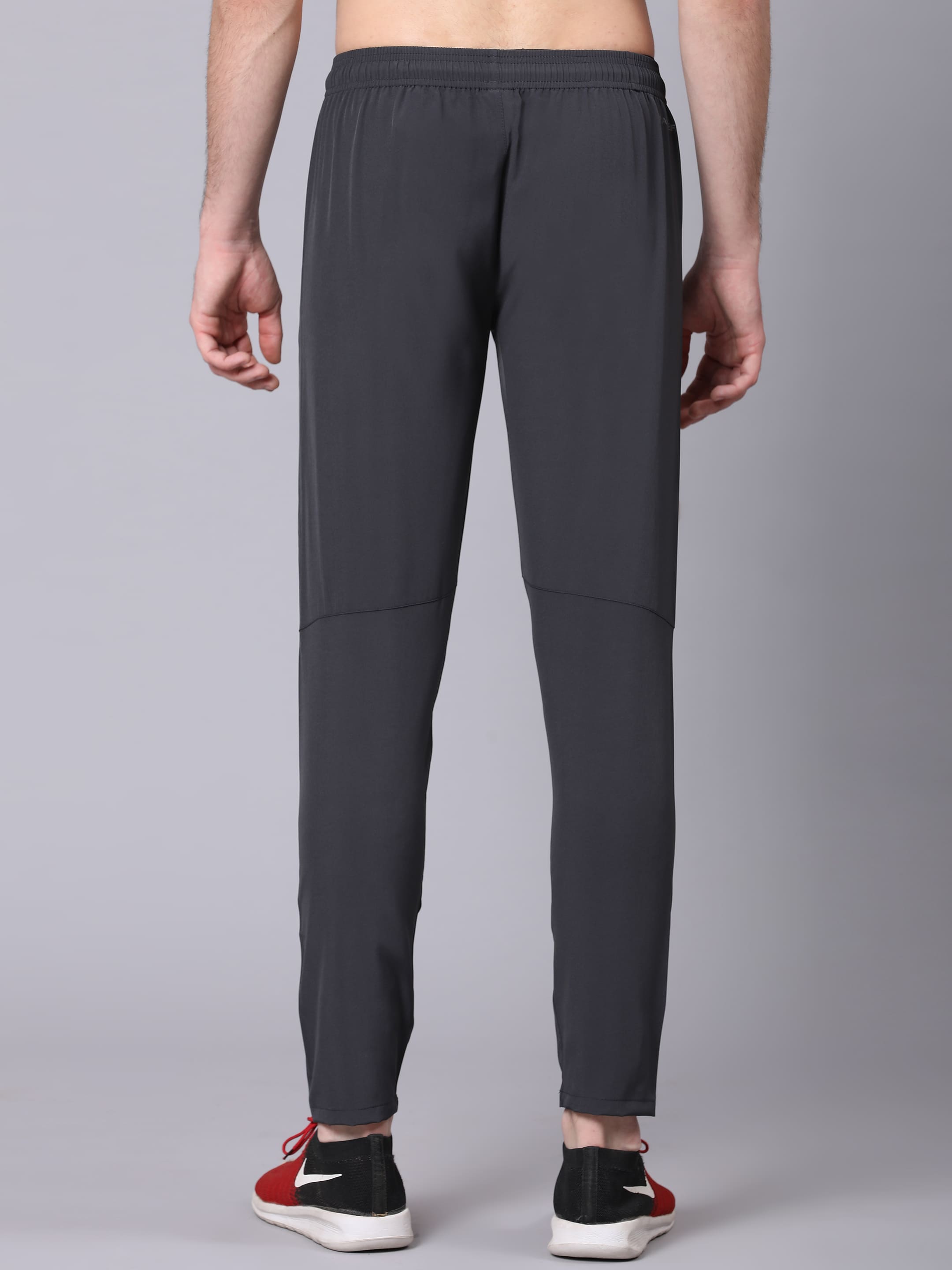Dpassion Men Grey Slim Fit Track Pants Stretch Gym Running Activewear - Dpassion