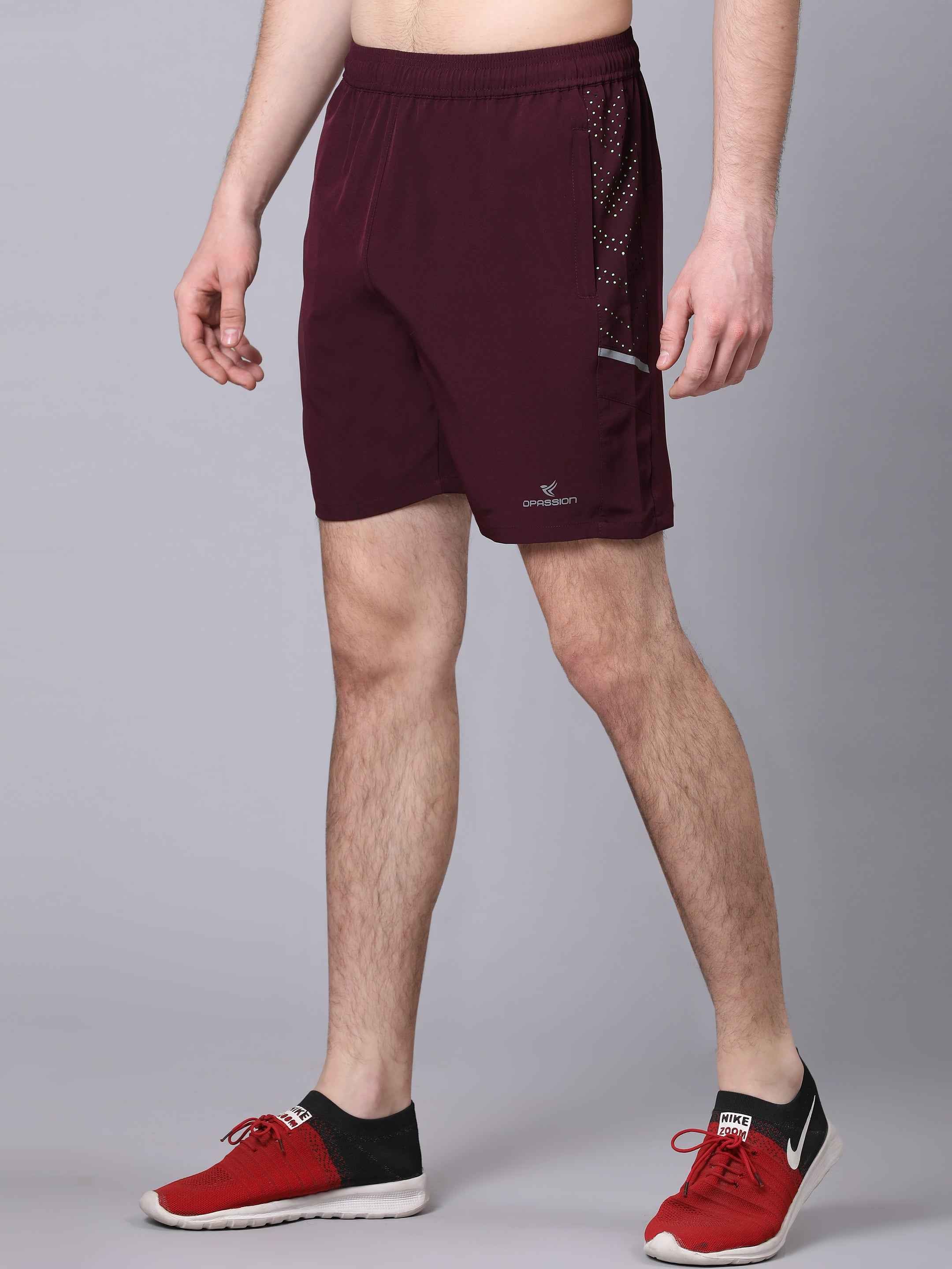 Dpassion Maroon Performance Training Shorts Mens Premium Activewear