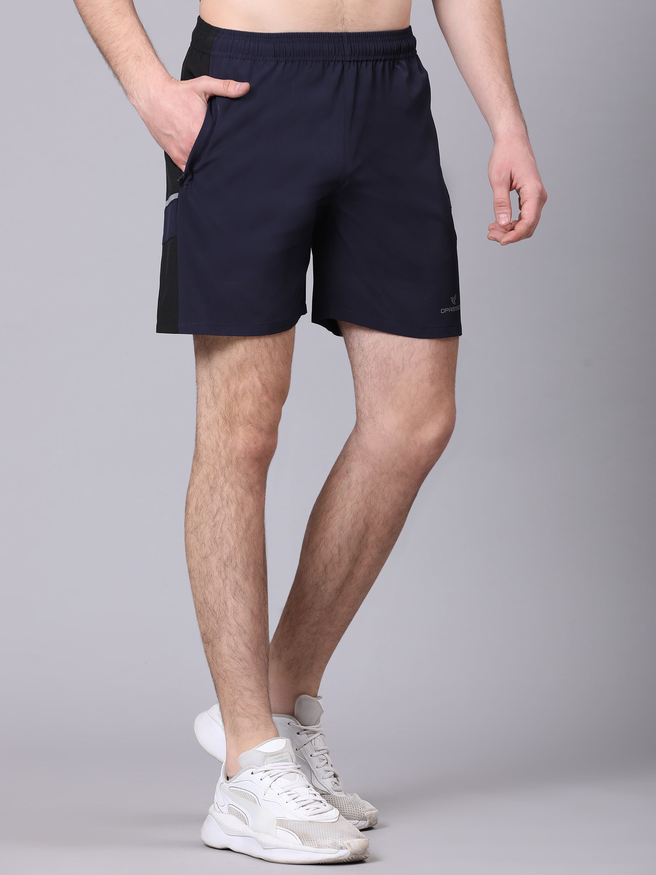 Dpassion Navy Panel Training Shorts Premium Activewear Gym Shorts - Dpassion