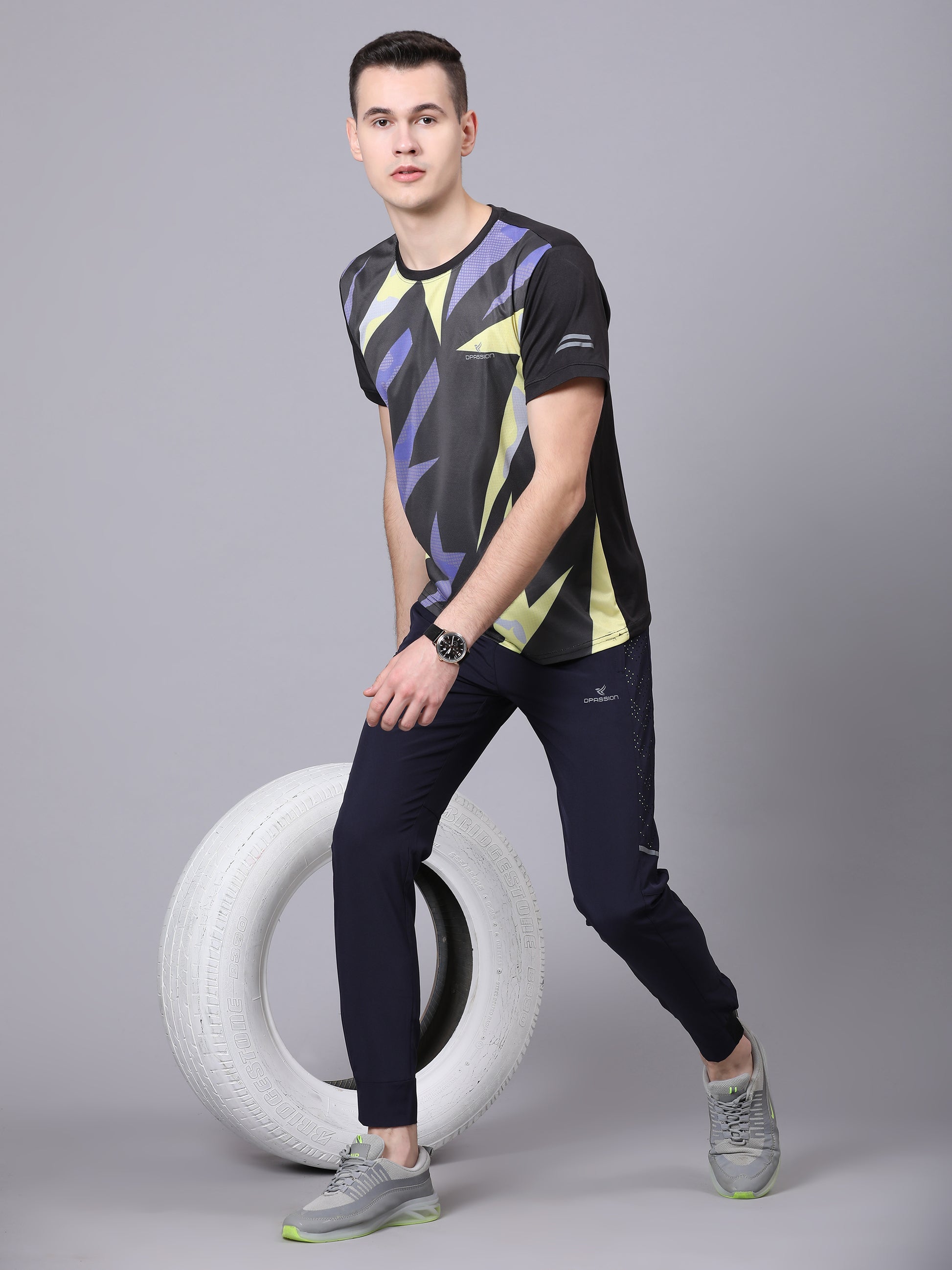 Dpassion Men Navy Tapered Training Trackpants Premium Activewear - Dpassion