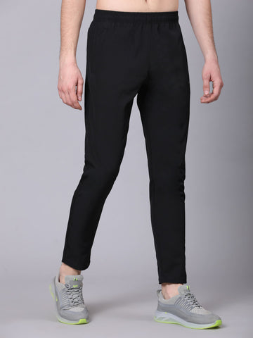 Dpassion Men Slim Fit Black Track Pants Activewear Gym Training Wear - Dpassion