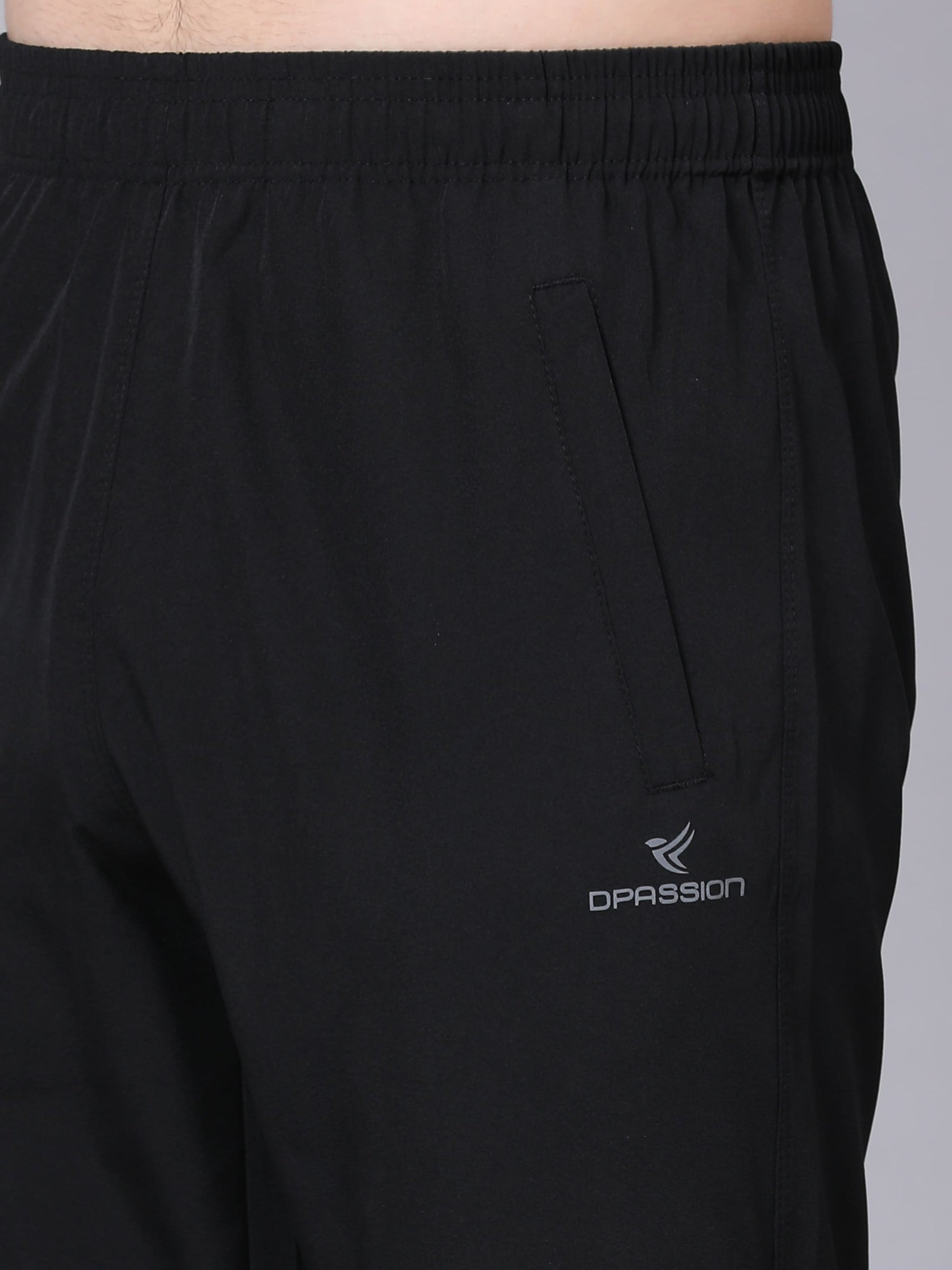 Dpassion Men Slim Fit Black Track Pants Activewear Gym Training Wear - Dpassion