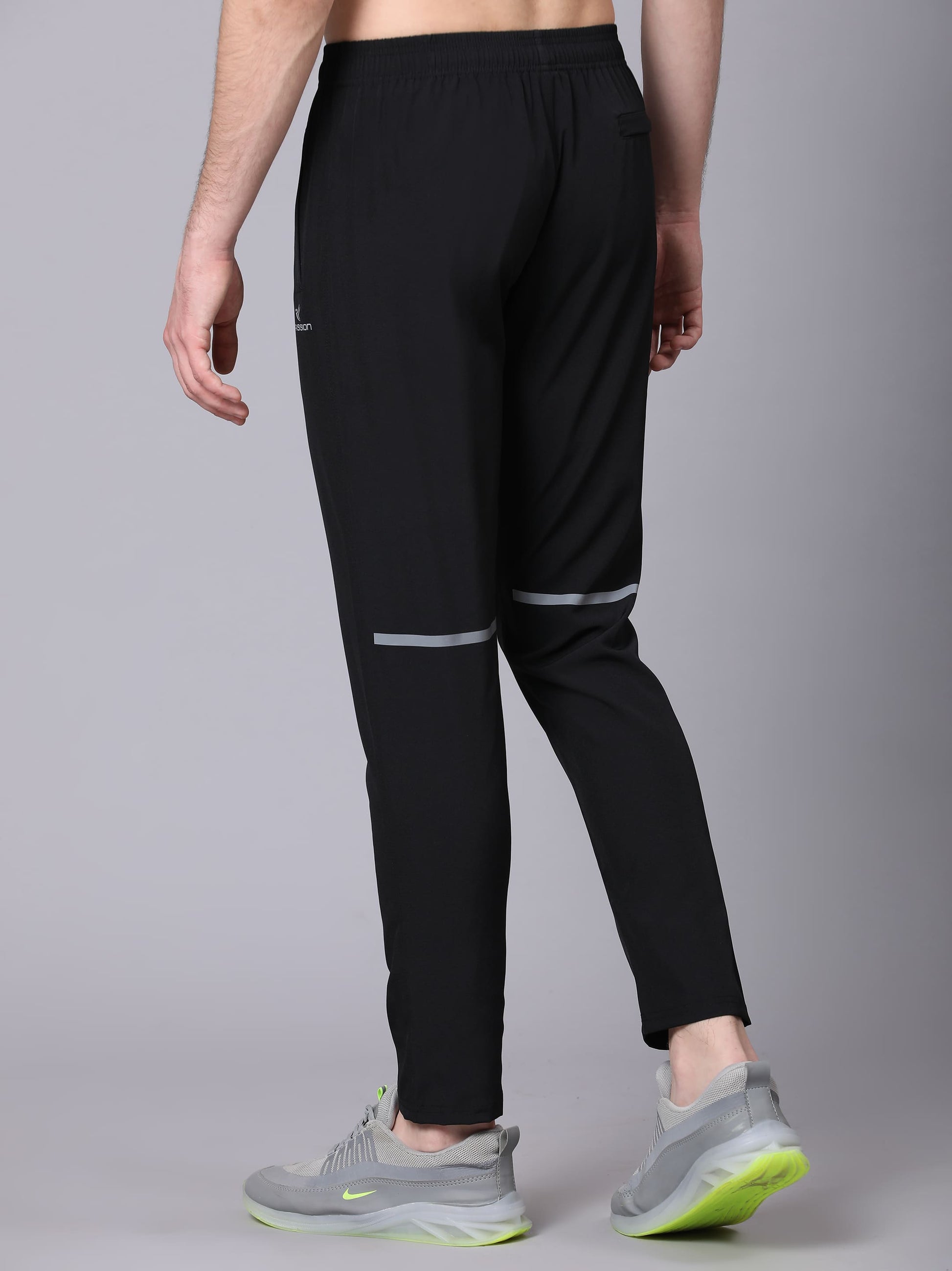 Dpassion Men Slim Fit Black Track Pants Activewear Gym Training Wear - Dpassion