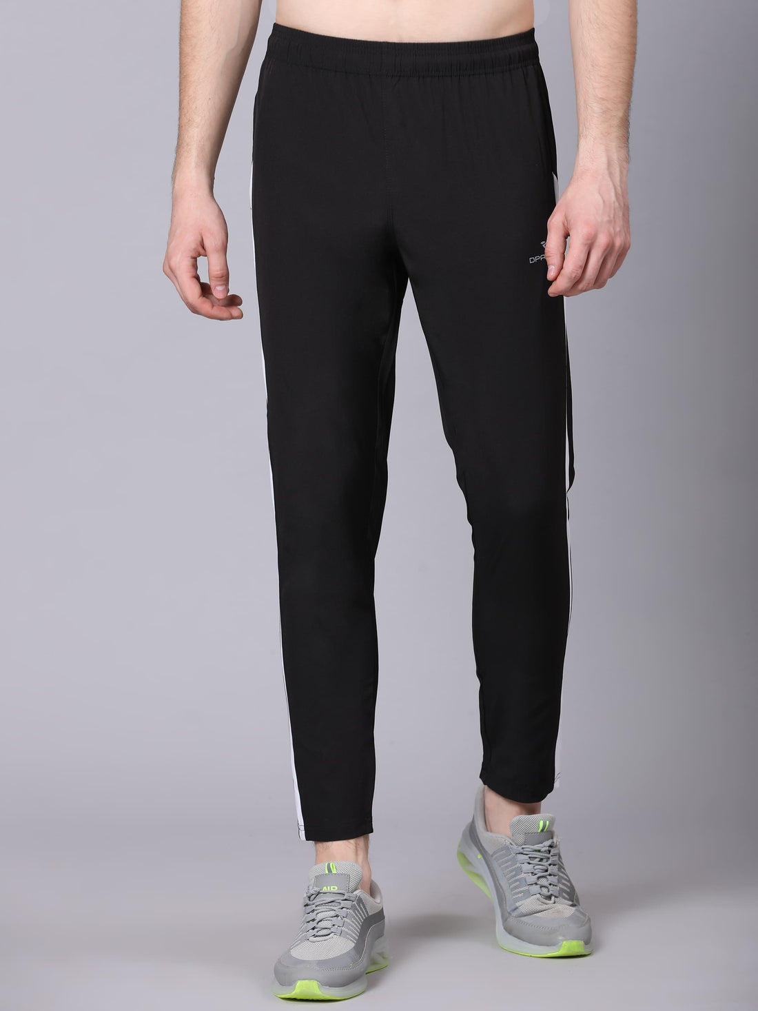 Dpassion Men Slim Fit Black Track Pants with Side Stripe Activewear - Dpassion