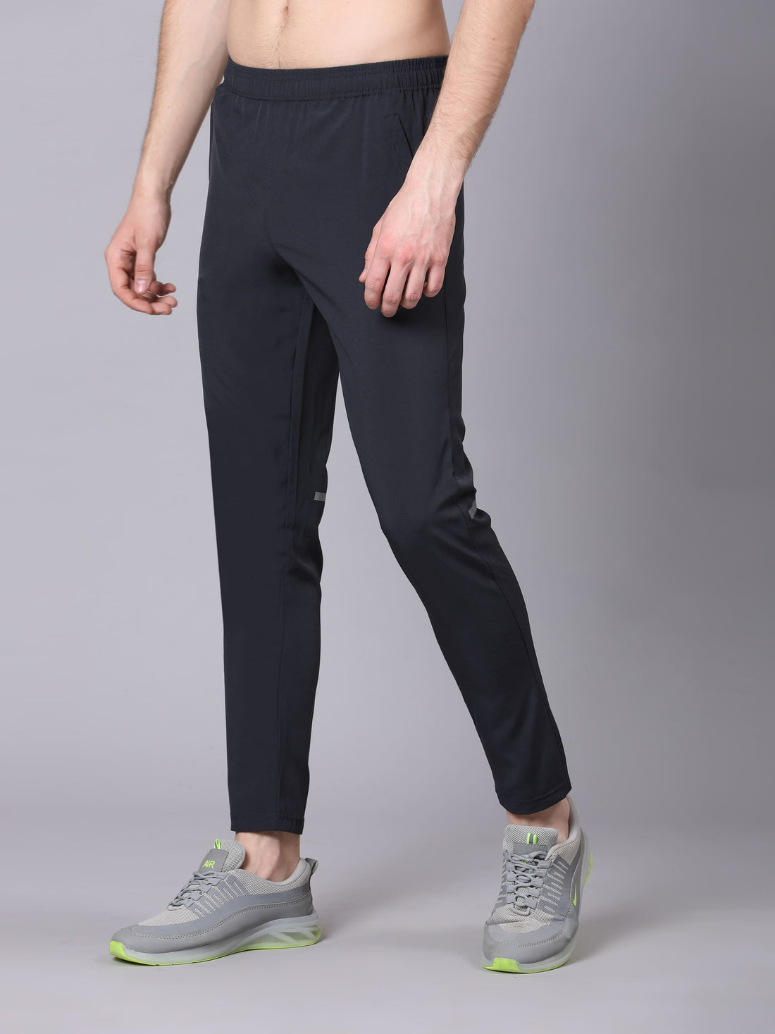 Dpassion Men Slim Fit Charcoal Grey Track Pants Gym Running Activewear - Dpassion
