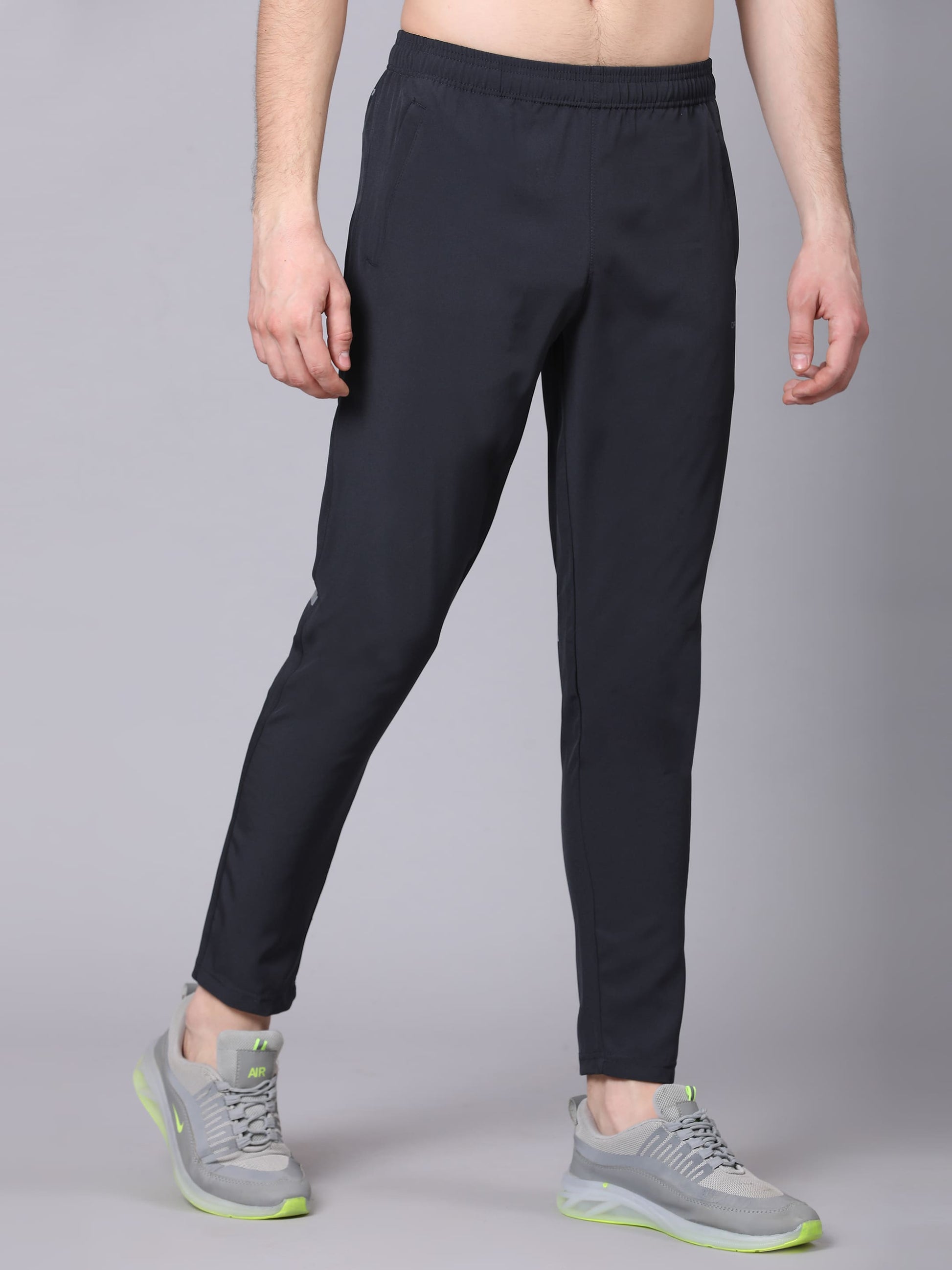 Dpassion Men Slim Fit Charcoal Grey Track Pants Gym Running Activewear - Dpassion