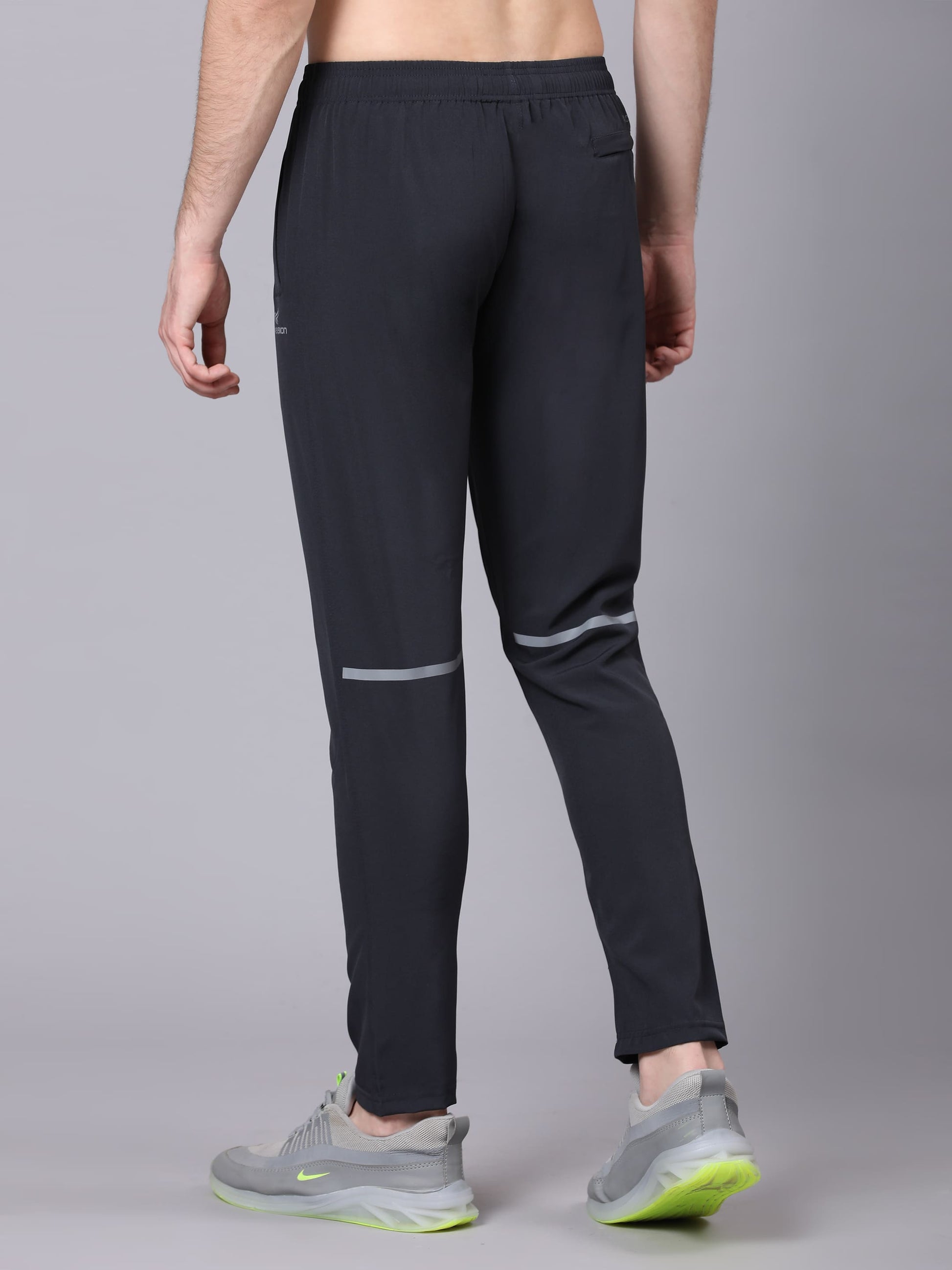 Dpassion Men Slim Fit Charcoal Grey Track Pants Gym Running Activewear - Dpassion