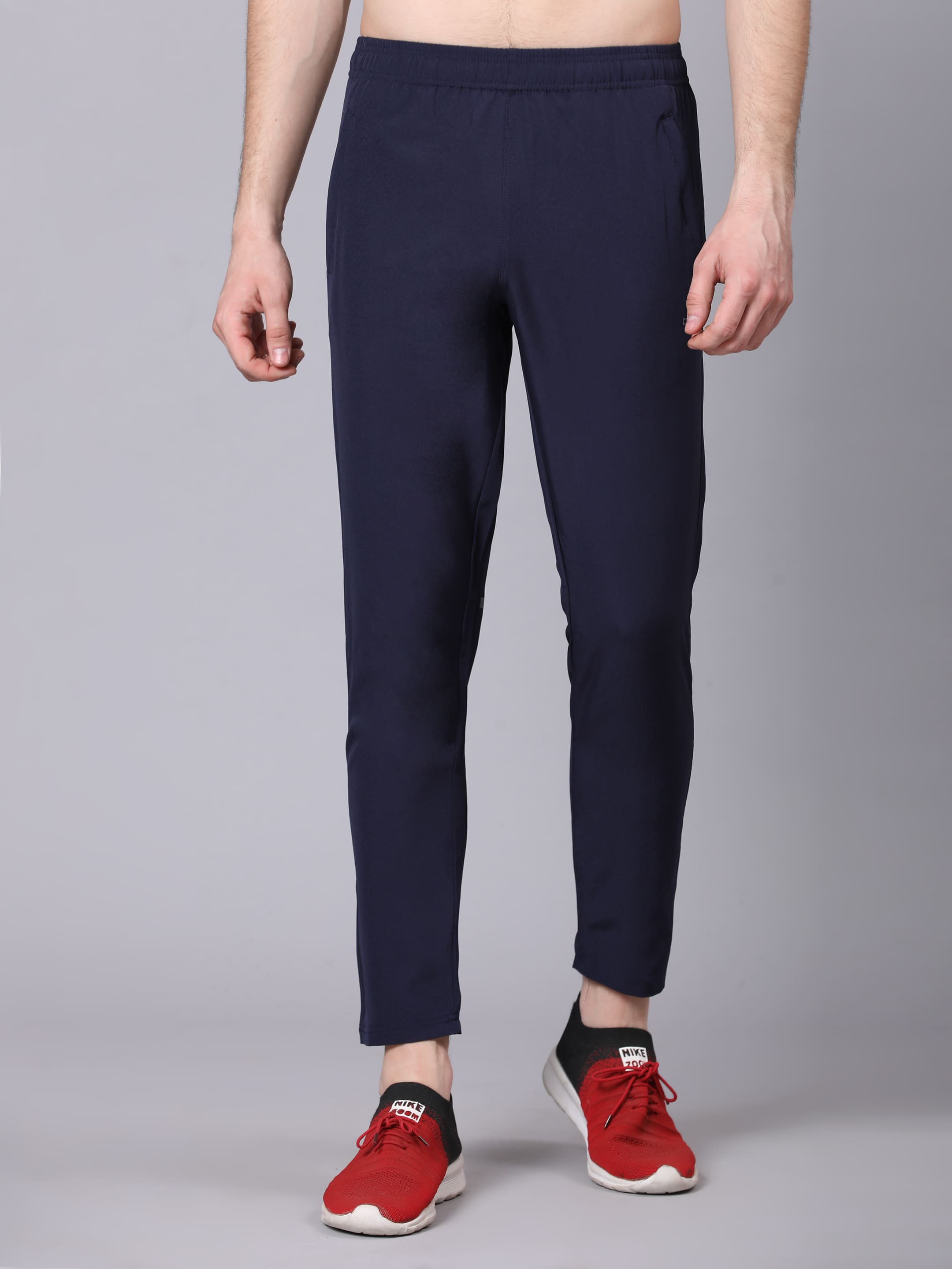 Dpassion Men Slim Fit Navy Blue Track Pants Activewear Gym Training Wear - Dpassion