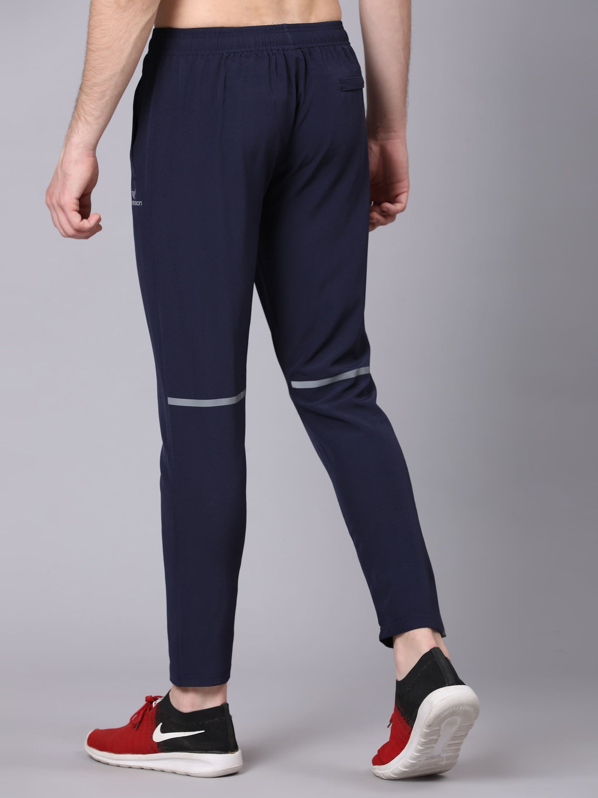 Dpassion Men Slim Fit Navy Blue Track Pants Activewear Gym Training Wear - Dpassion