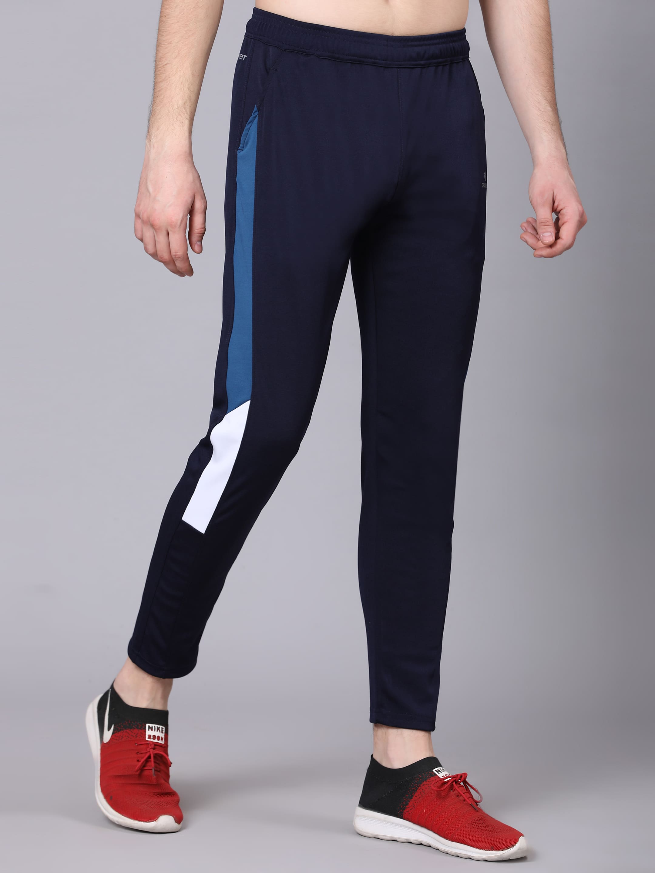 Dpassion Men Slim Fit Gym Trackpants Running Workout Activewear Navy - Dpassion
