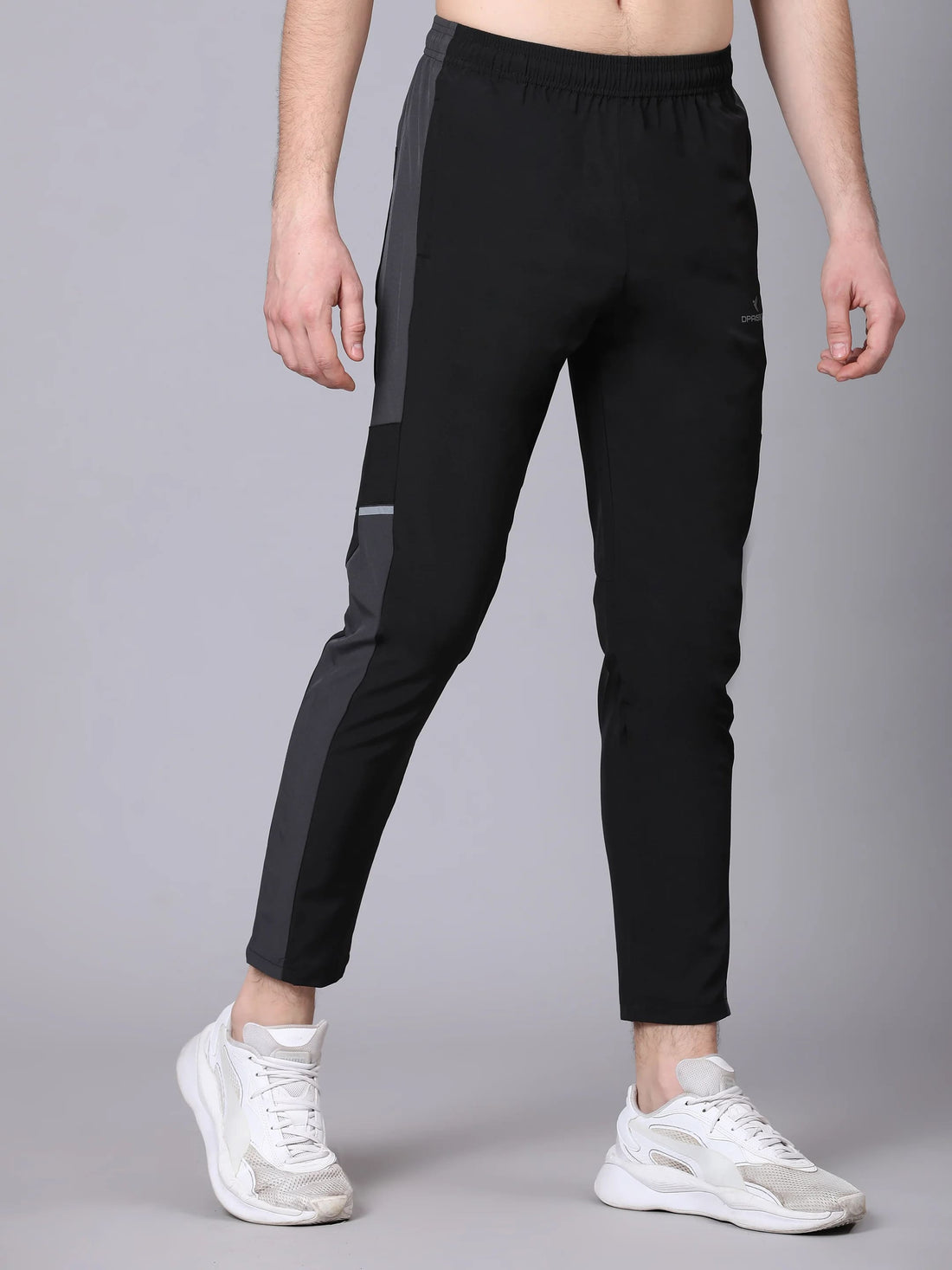 Dpassion Men Black Slim Fit Track Pants Gym Running Activewear - Dpassion