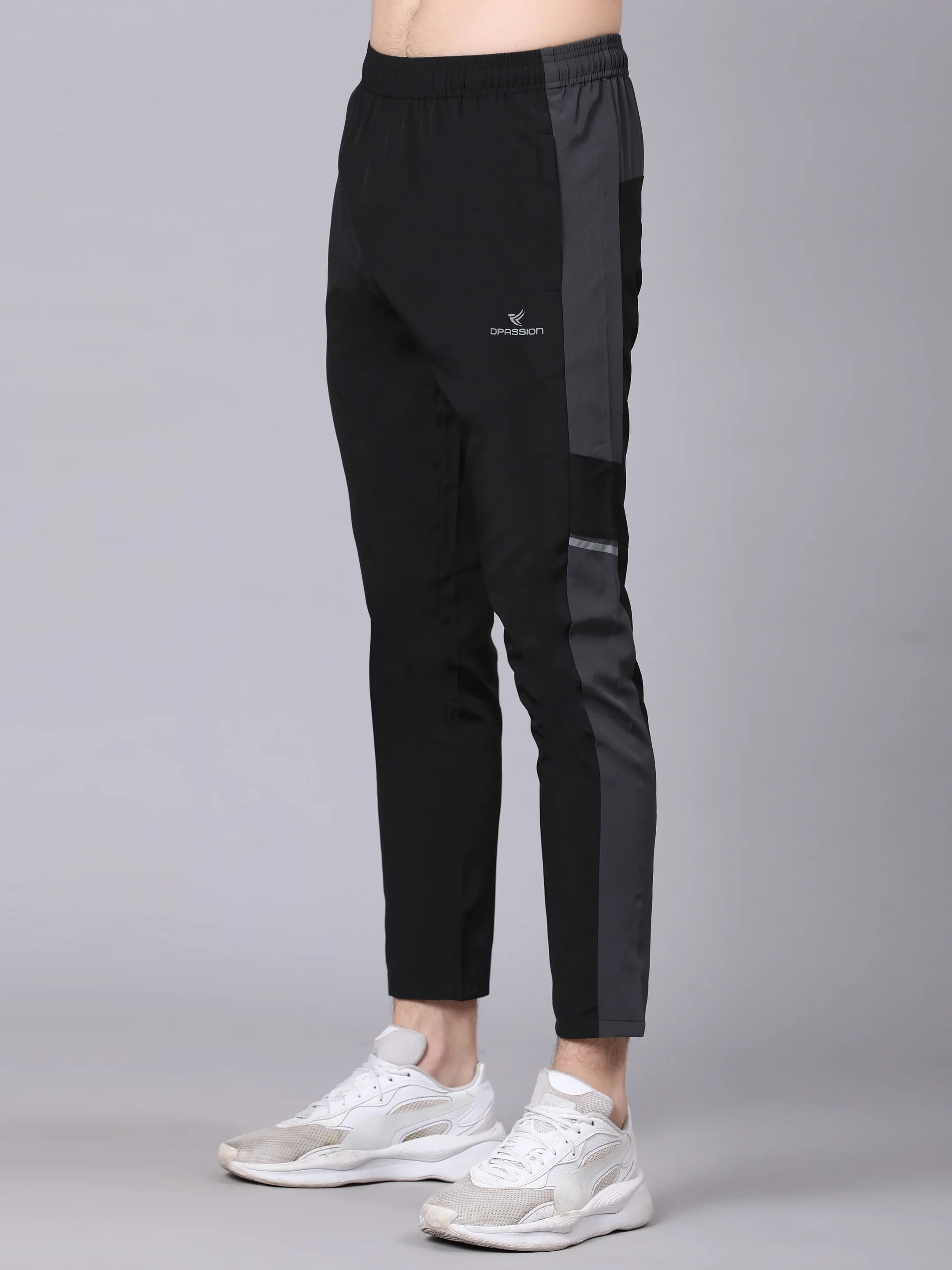 Dpassion Men Black Slim Fit Track Pants Gym Running Activewear - Dpassion