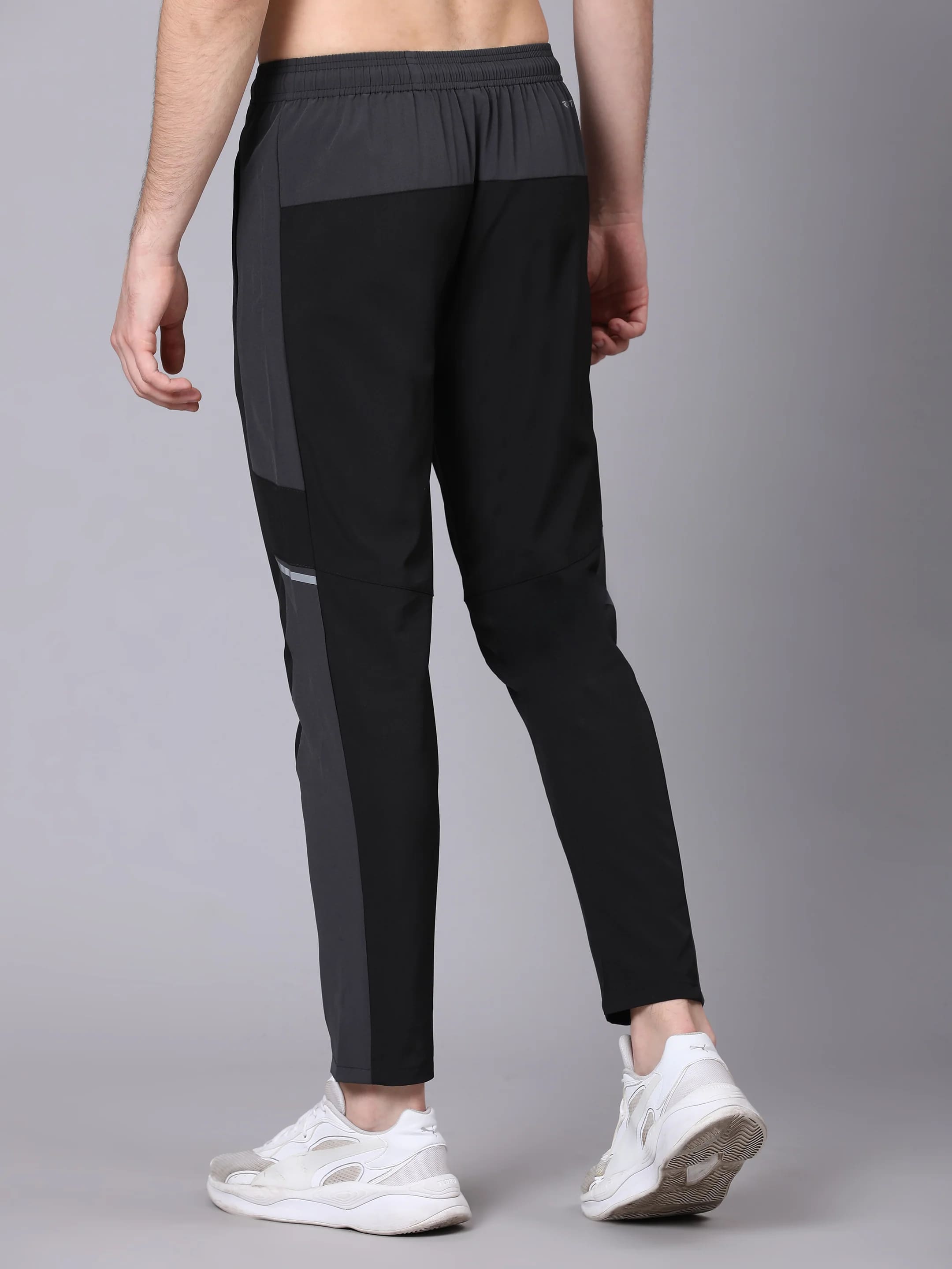 Dpassion Men Black Slim Fit Track Pants Gym Running Activewear - Dpassion