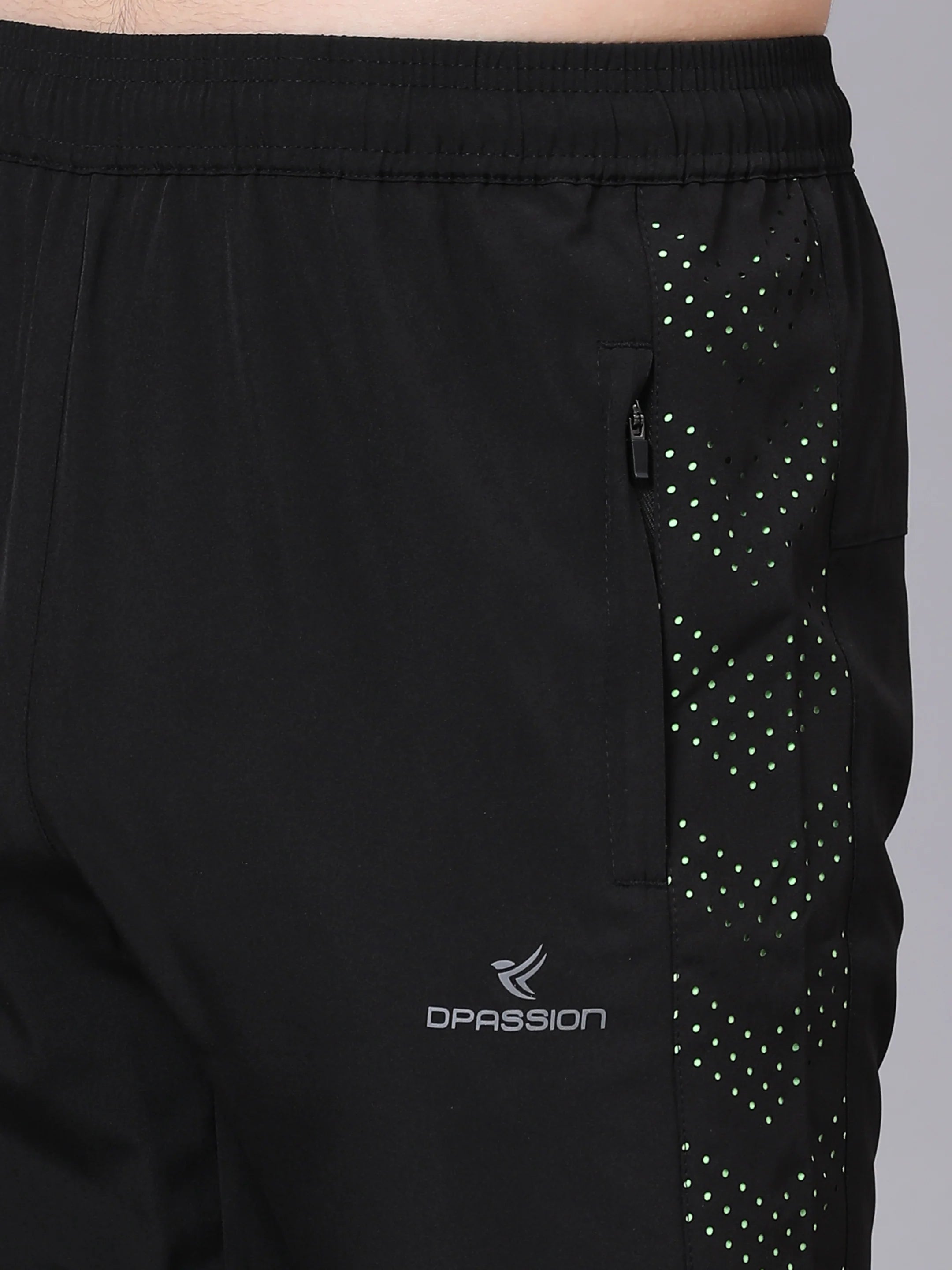 Dpassion Men Black Tapered Gym Trackpants Performance Activewear - Dpassion