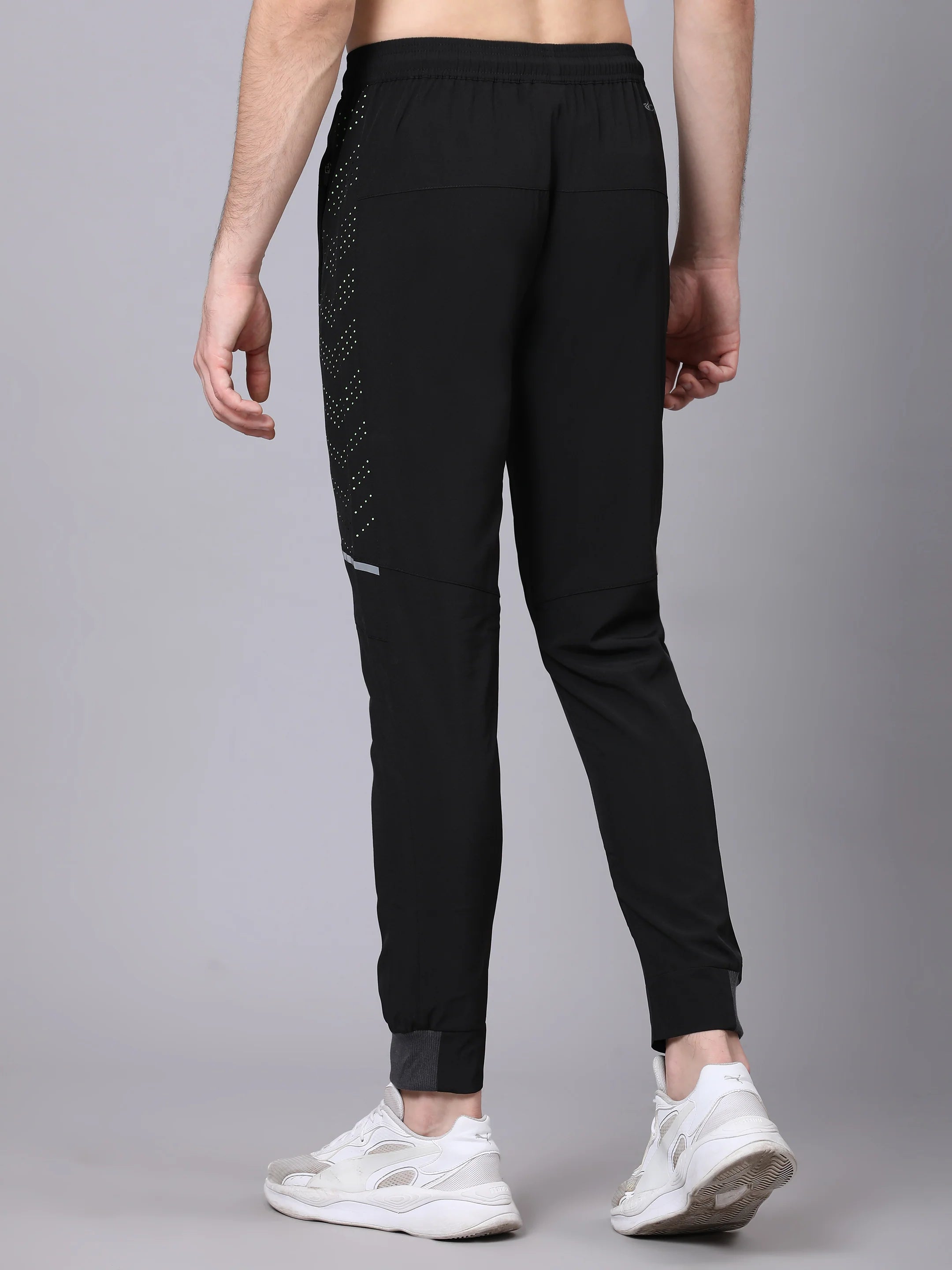 Dpassion Men Black Tapered Gym Trackpants Performance Activewear - Dpassion
