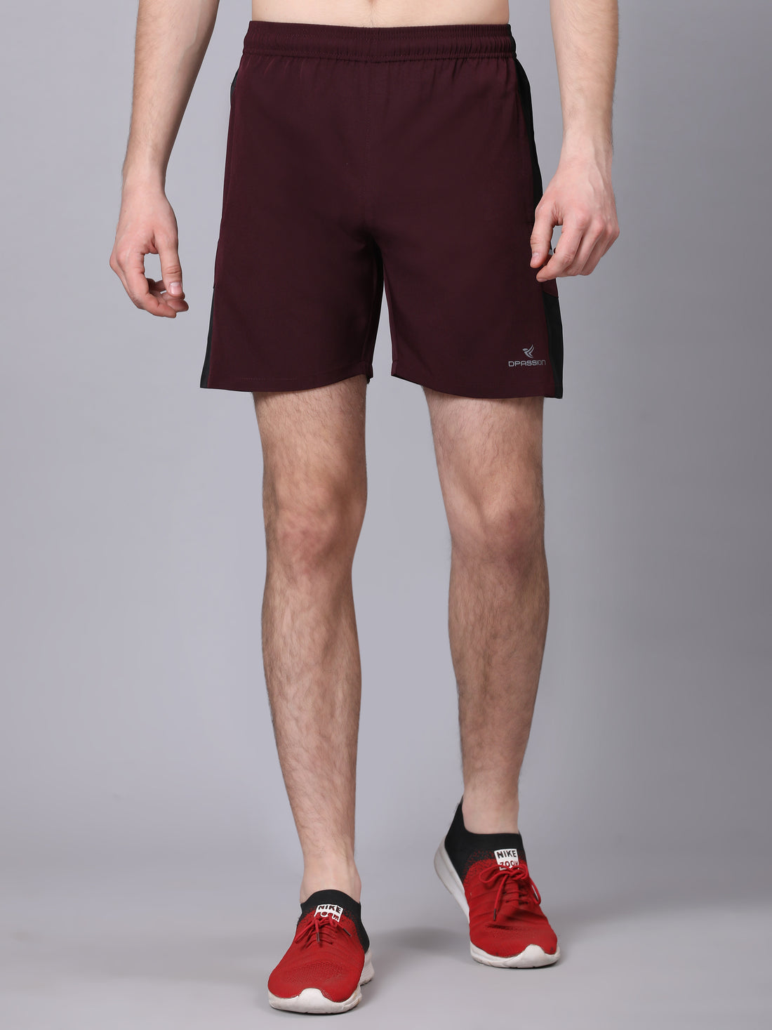 Dpassion Maroon Panel Training Shorts Premium Gym Performance Wear - Dpassion