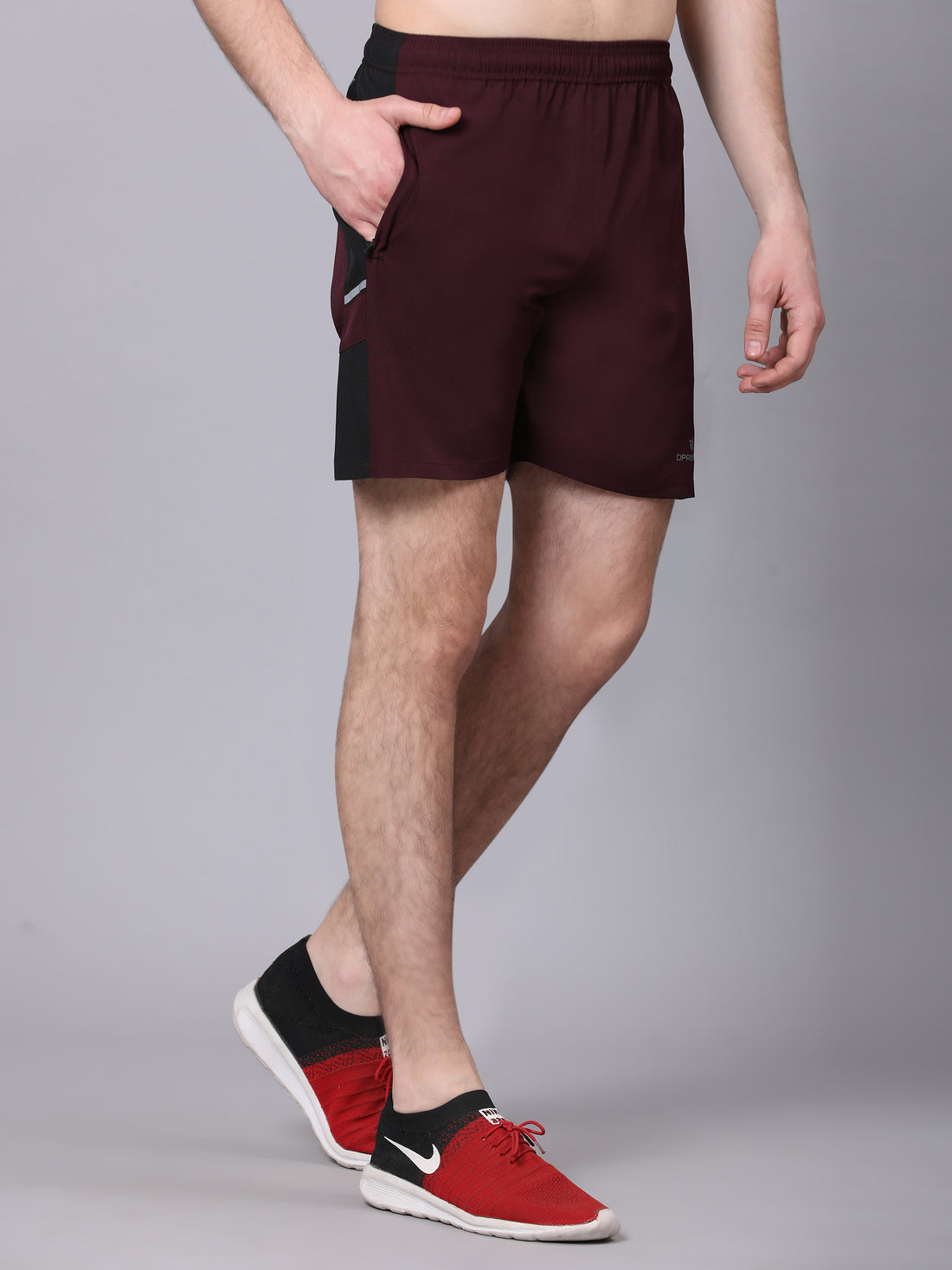 Dpassion Maroon Panel Training Shorts Premium Gym Performance Wear - Dpassion