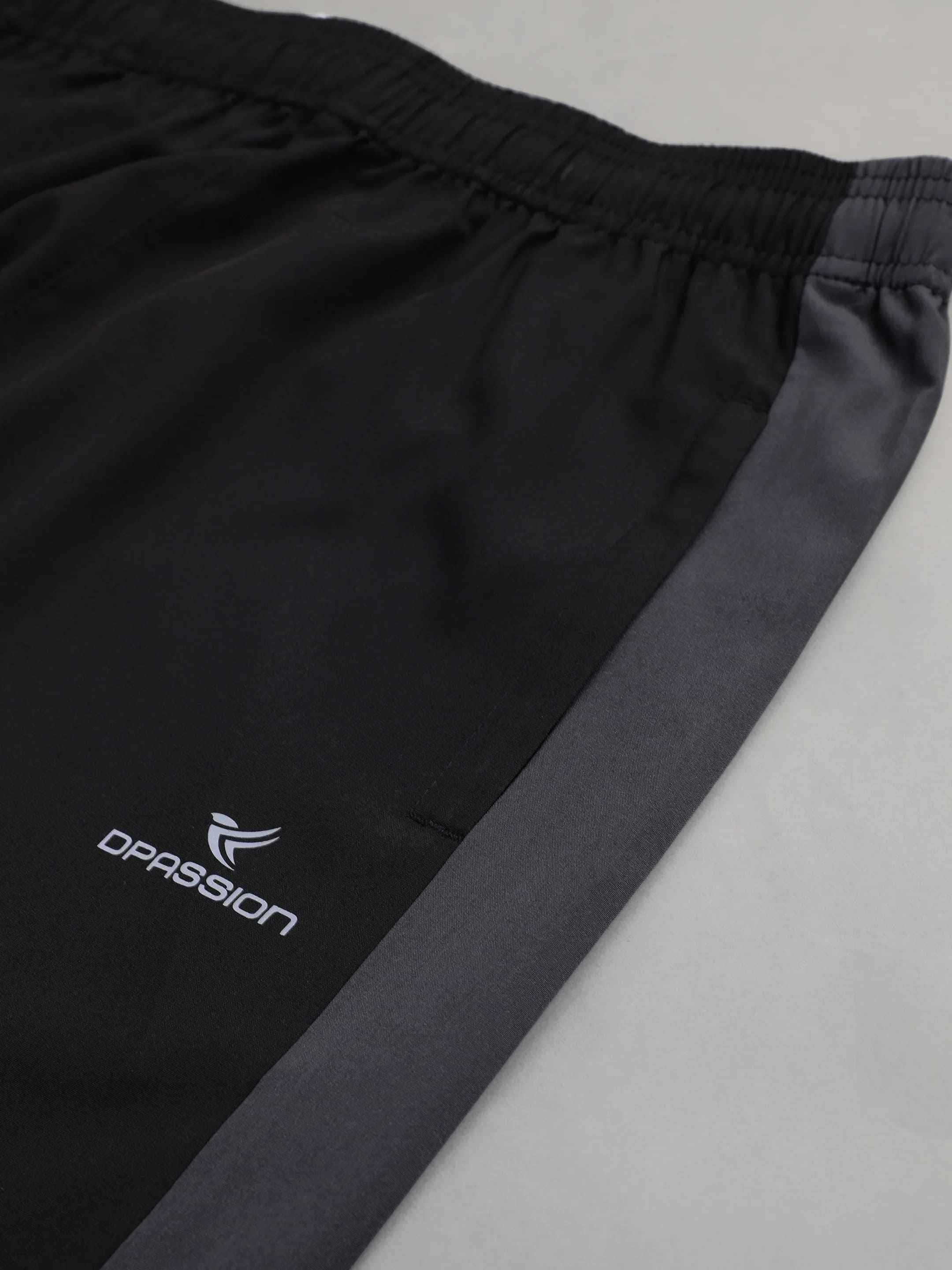 Dpassion Men Black Slim Fit Track Pants Gym Running Activewear