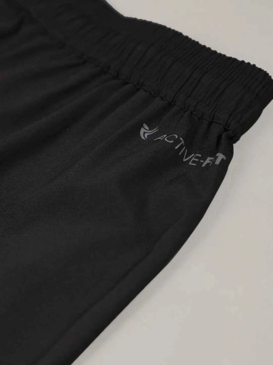 Dpassion Men Black Reflective Track Pants Slim Fit Gym Running Activewear