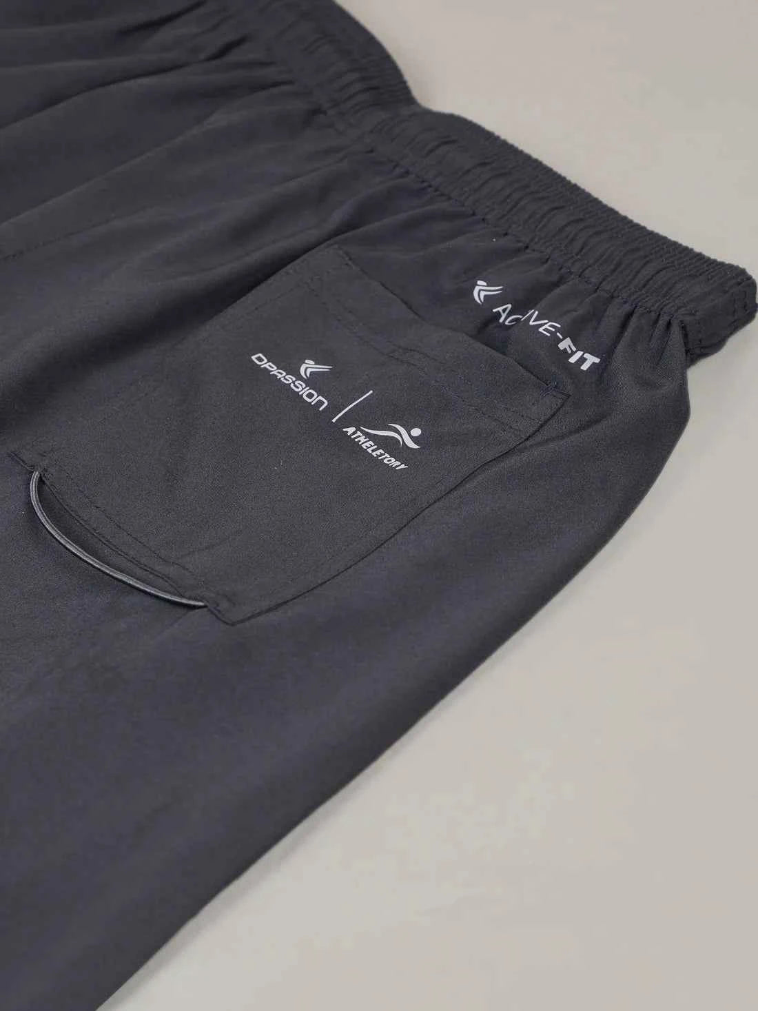 Dpassion Men Charcoal Slim Fit Track Pants Reflective Gym Running Activewear
