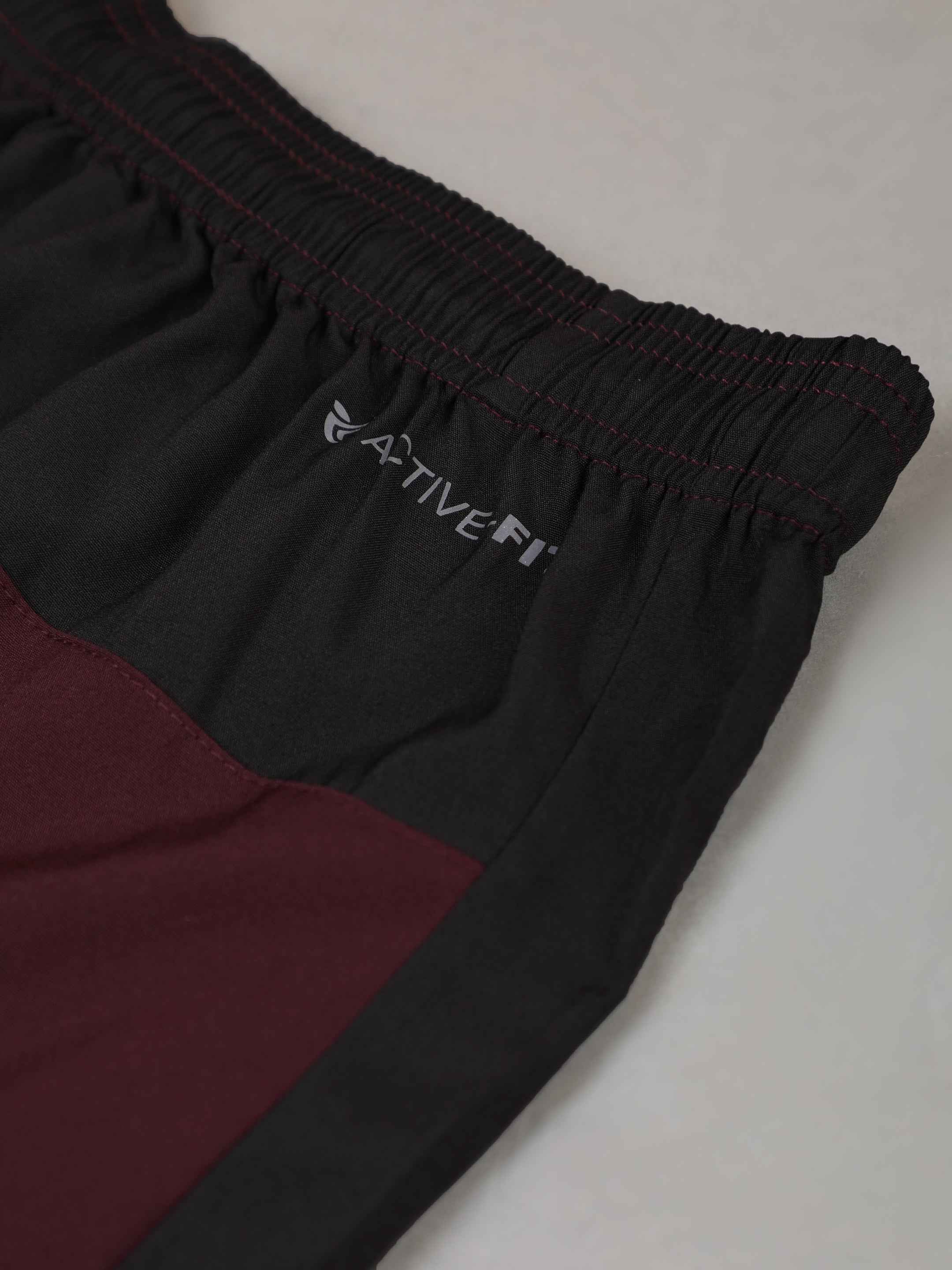 Dpassion Maroon Panel Training Shorts Premium Gym Performance Wear