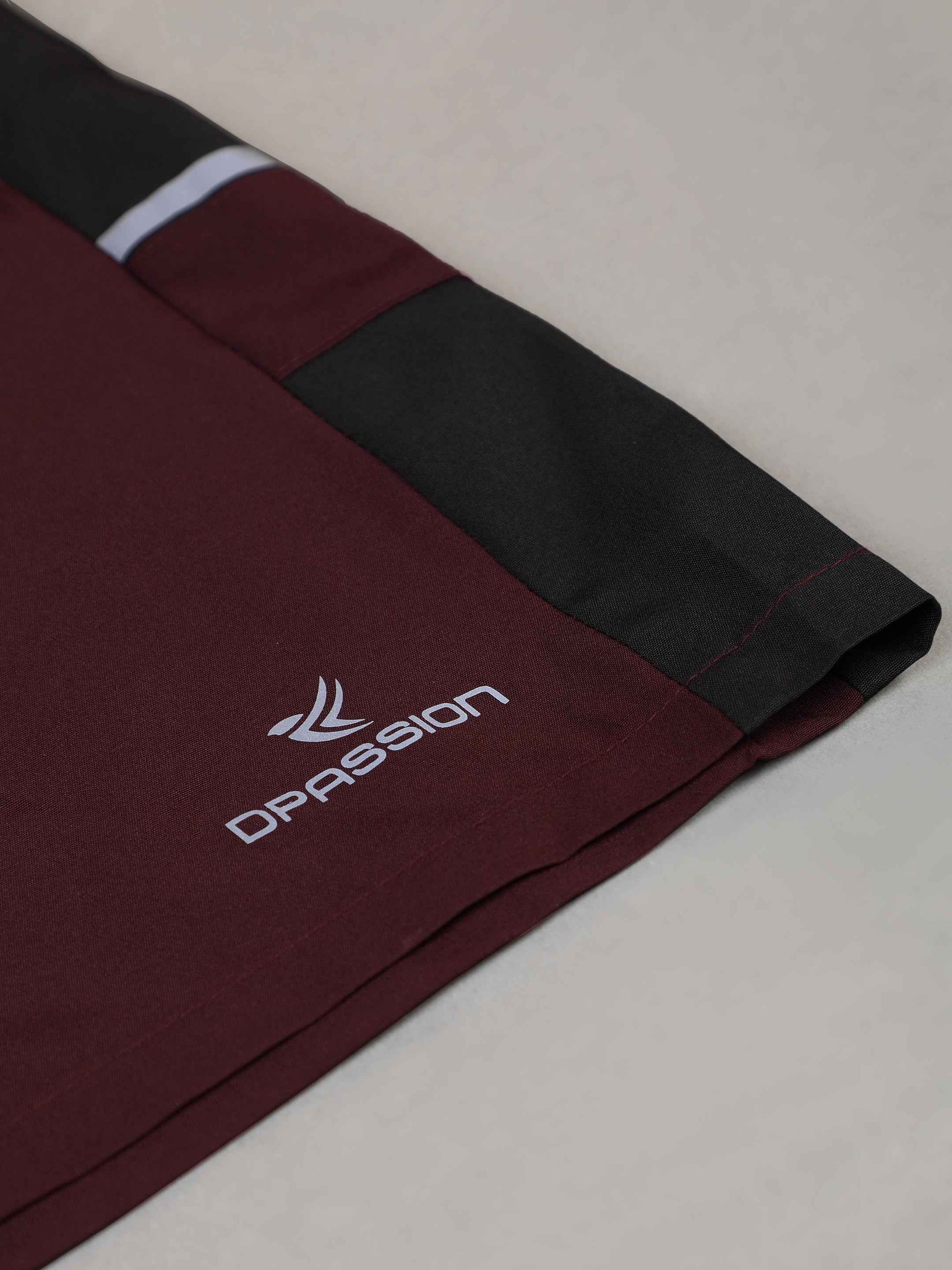Dpassion Maroon Panel Training Shorts Premium Gym Performance Wear