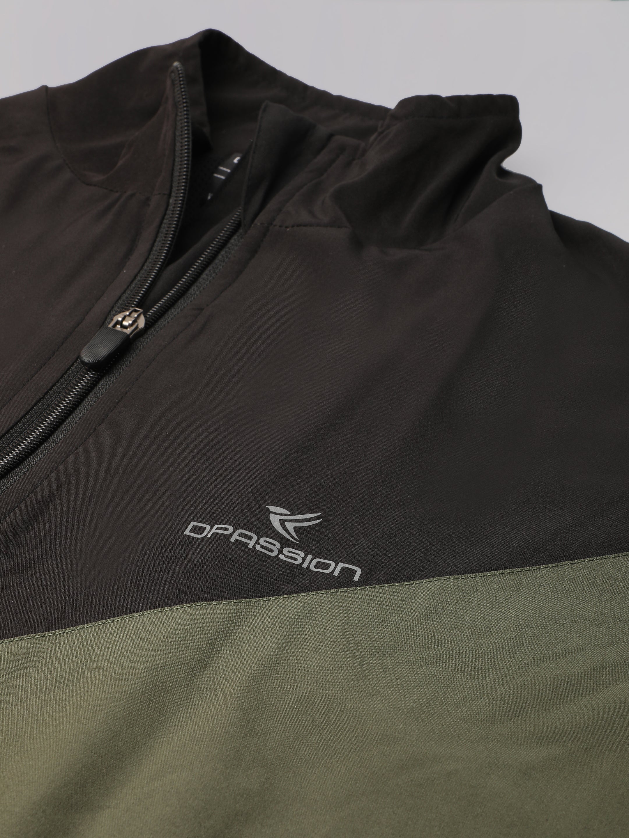 Dpassion Men Dual Tone Training Jacket Olive Black Sportswear - Dpassion