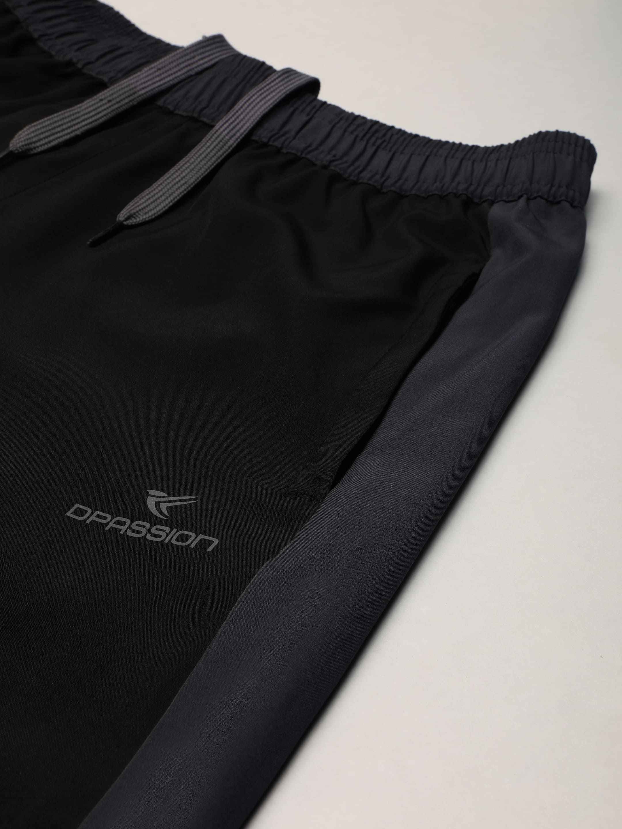Dpassion Men Black Slim Fit Joggers - Stylish Track Pants for Gym and Activewear