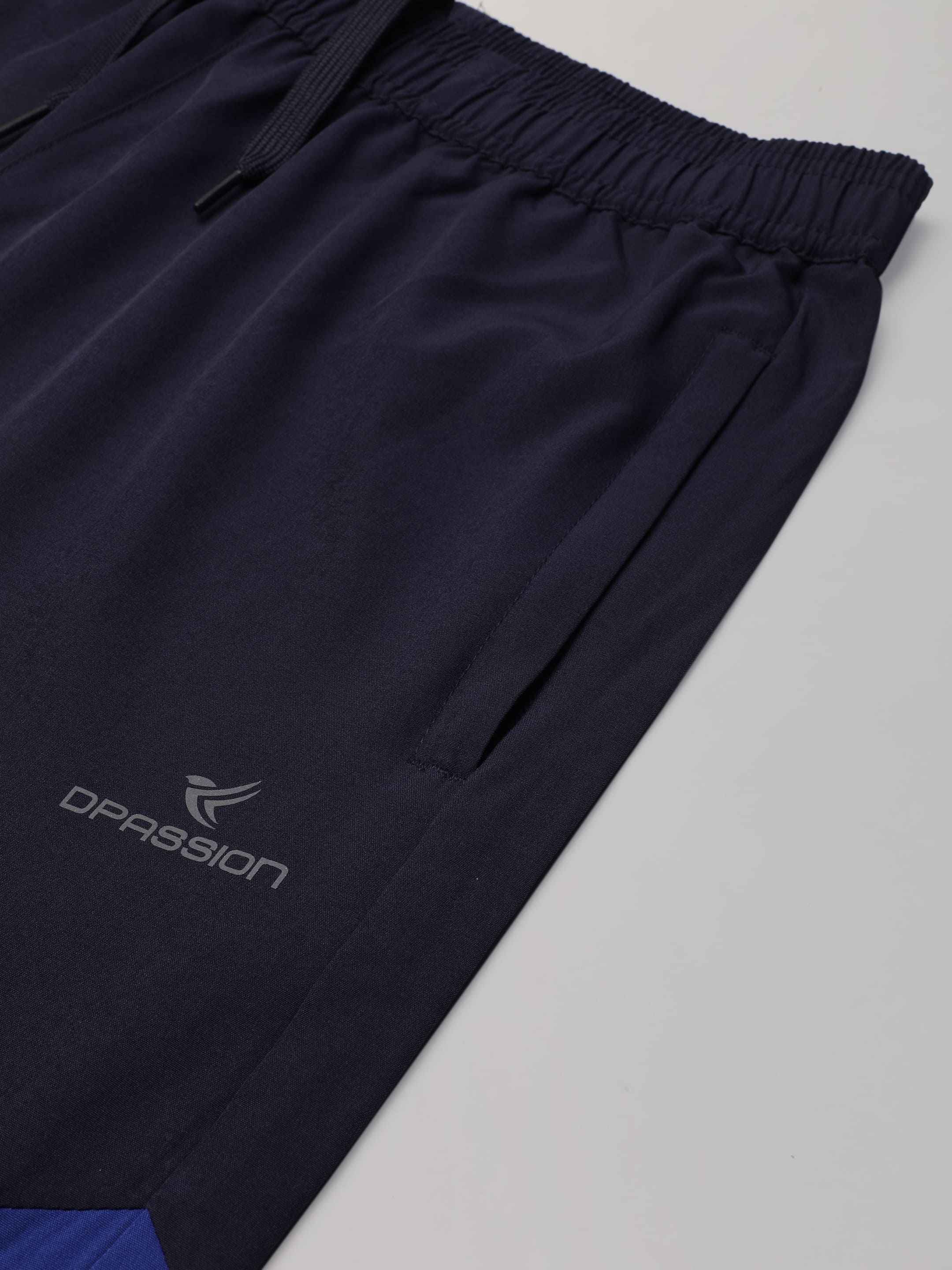 Dpassion Navy Slim Fit Joggers Cuffed Gym Track Pants for Activewear