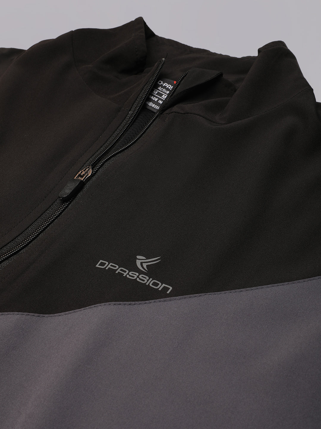 Dpassion Men Dual Tone Training Jacket Grey Black Sportswear - Dpassion