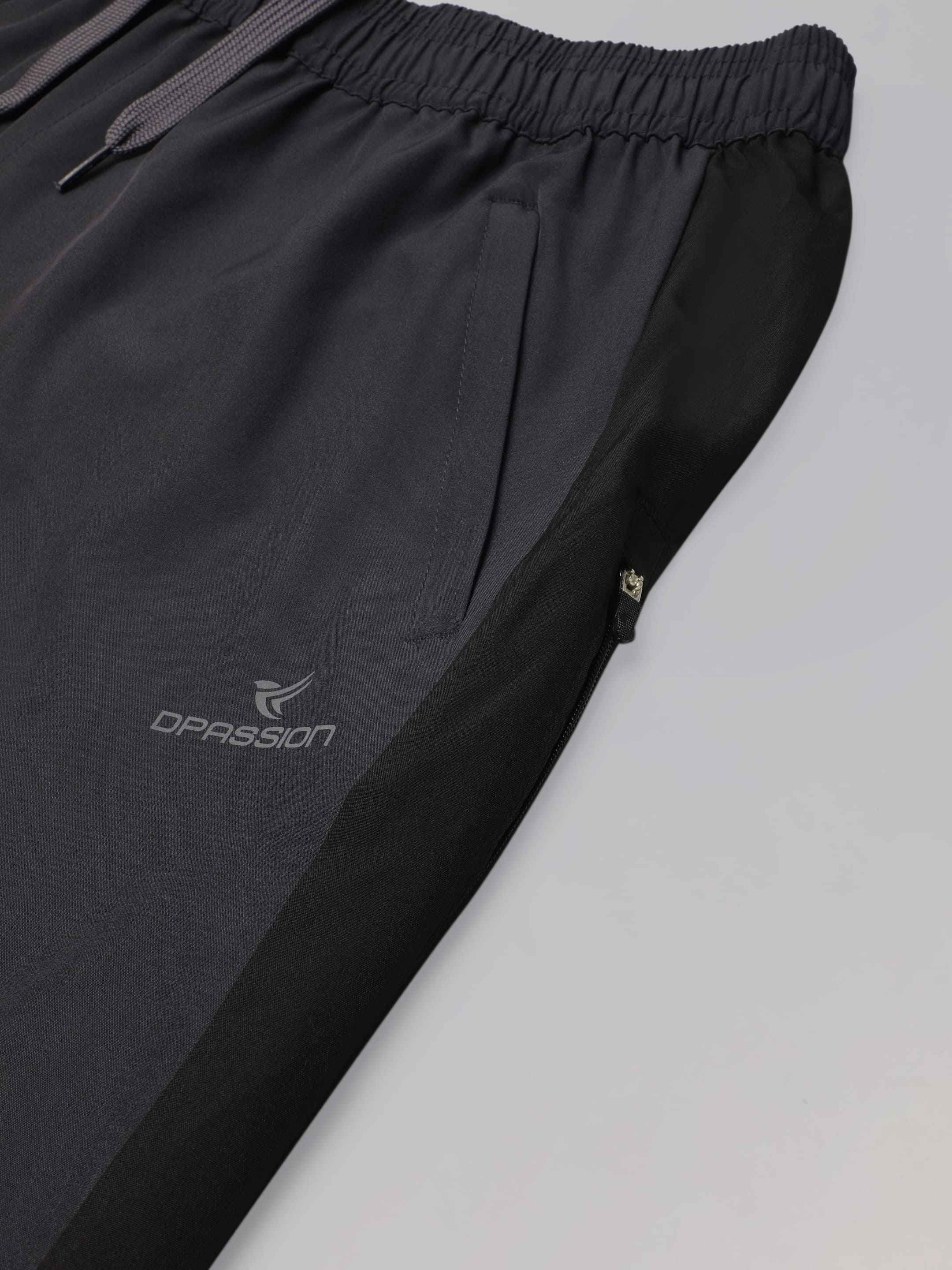 Dpassion Men's Black Slim Fit Gym Track Pants - Breathable Activewear for Optimal Performance