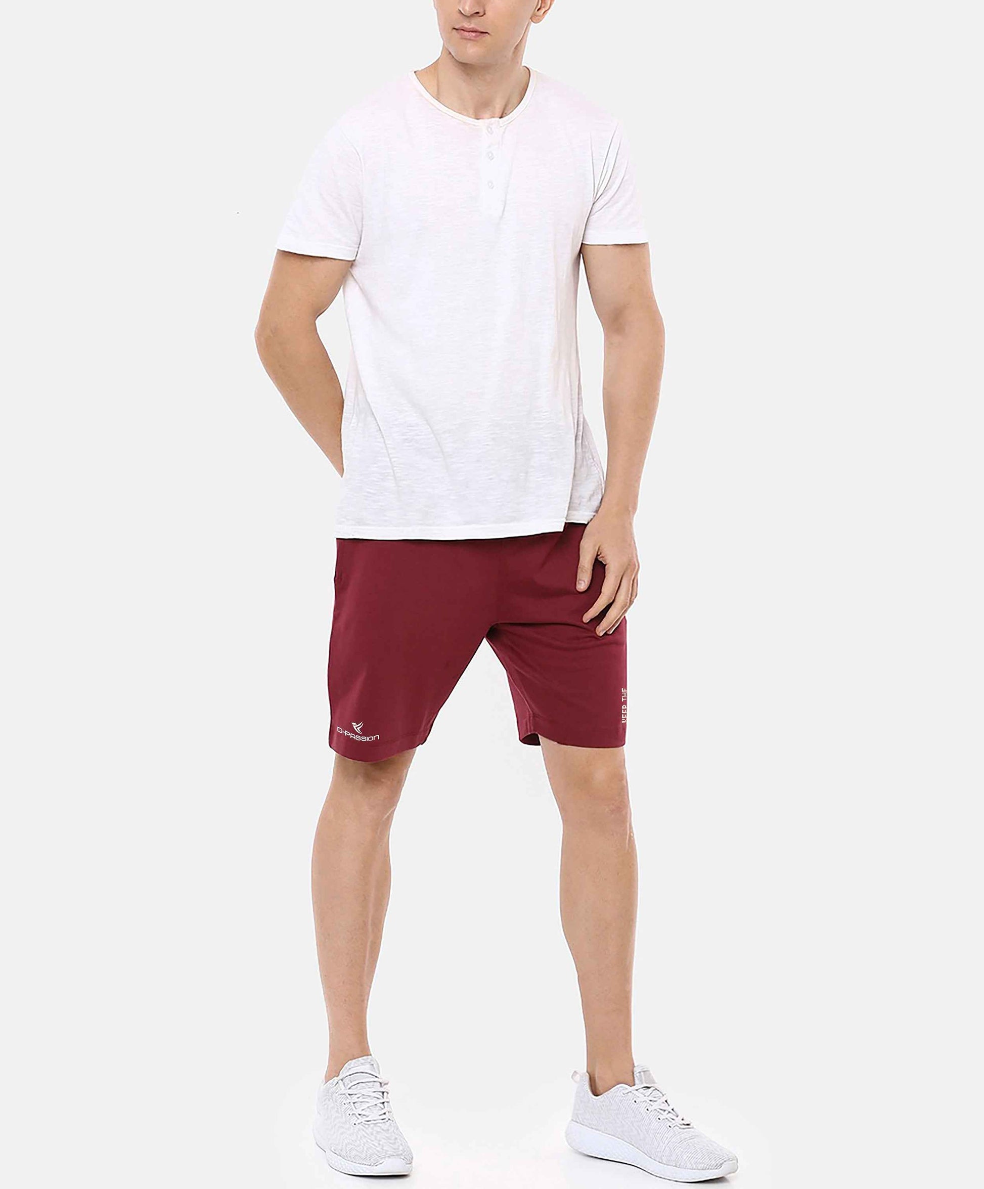 Dpassion Men Training Shorts Maroon Performance Gym Activewear