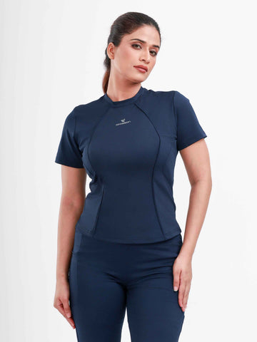 Dpassion SculptFit Performance Tee Navy Women Activewear Gym Top