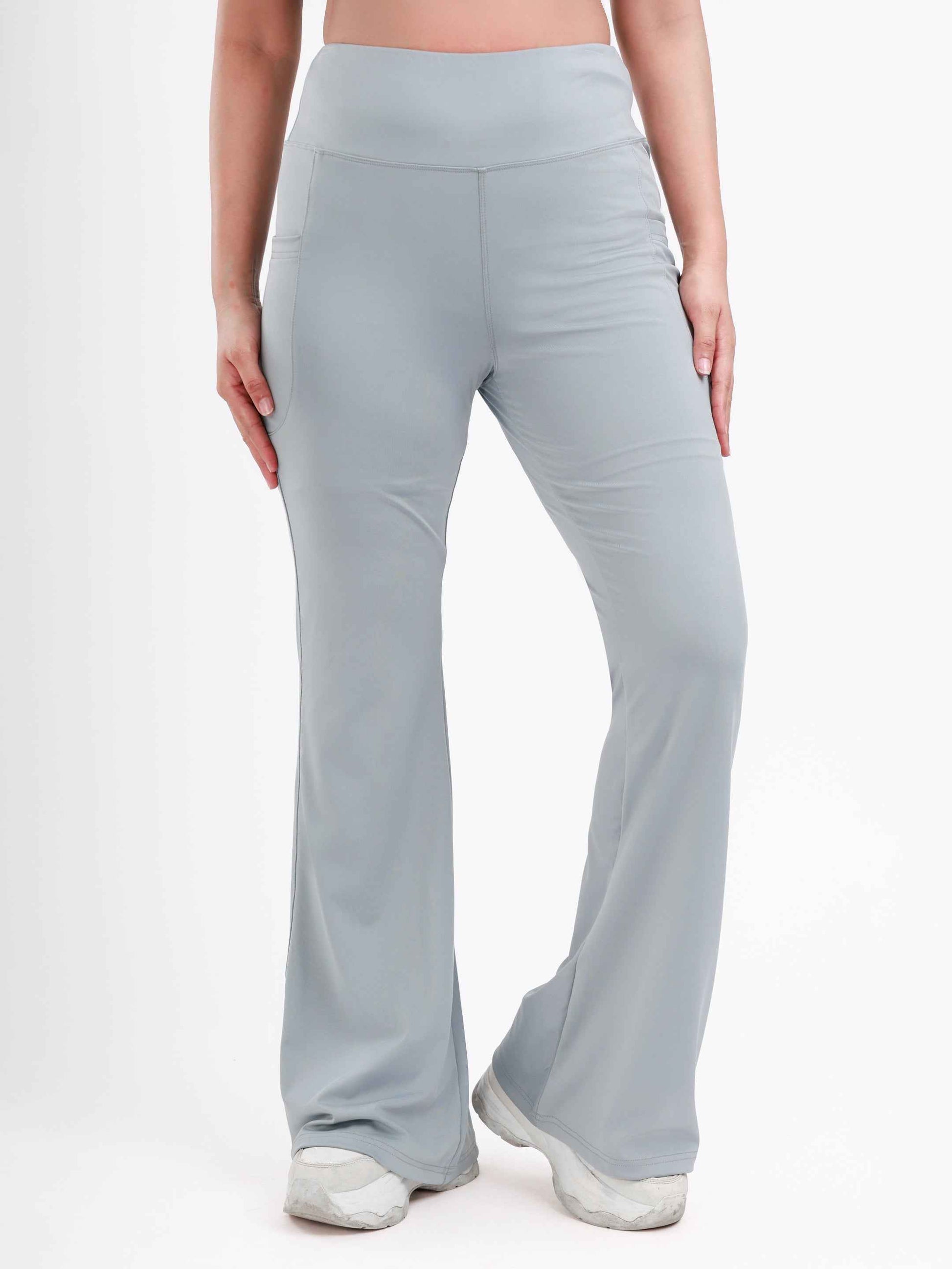 Dpassion Sculpt Flare Pants Light Grey High Waist Activewear