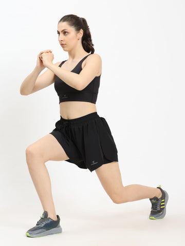 Dpassion Women Core Sports Bra & Lightweight Training Shorts Set - Dpassion