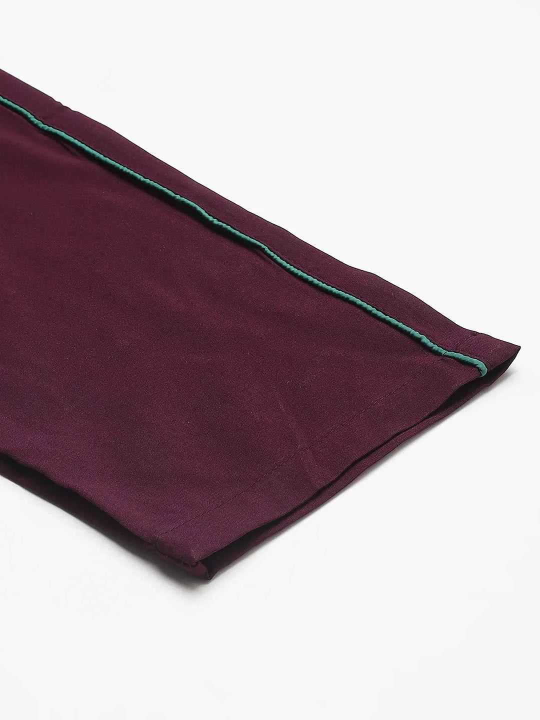Dpassion Men Maroon Slim Fit Track Pants Stripe Gym Activewear